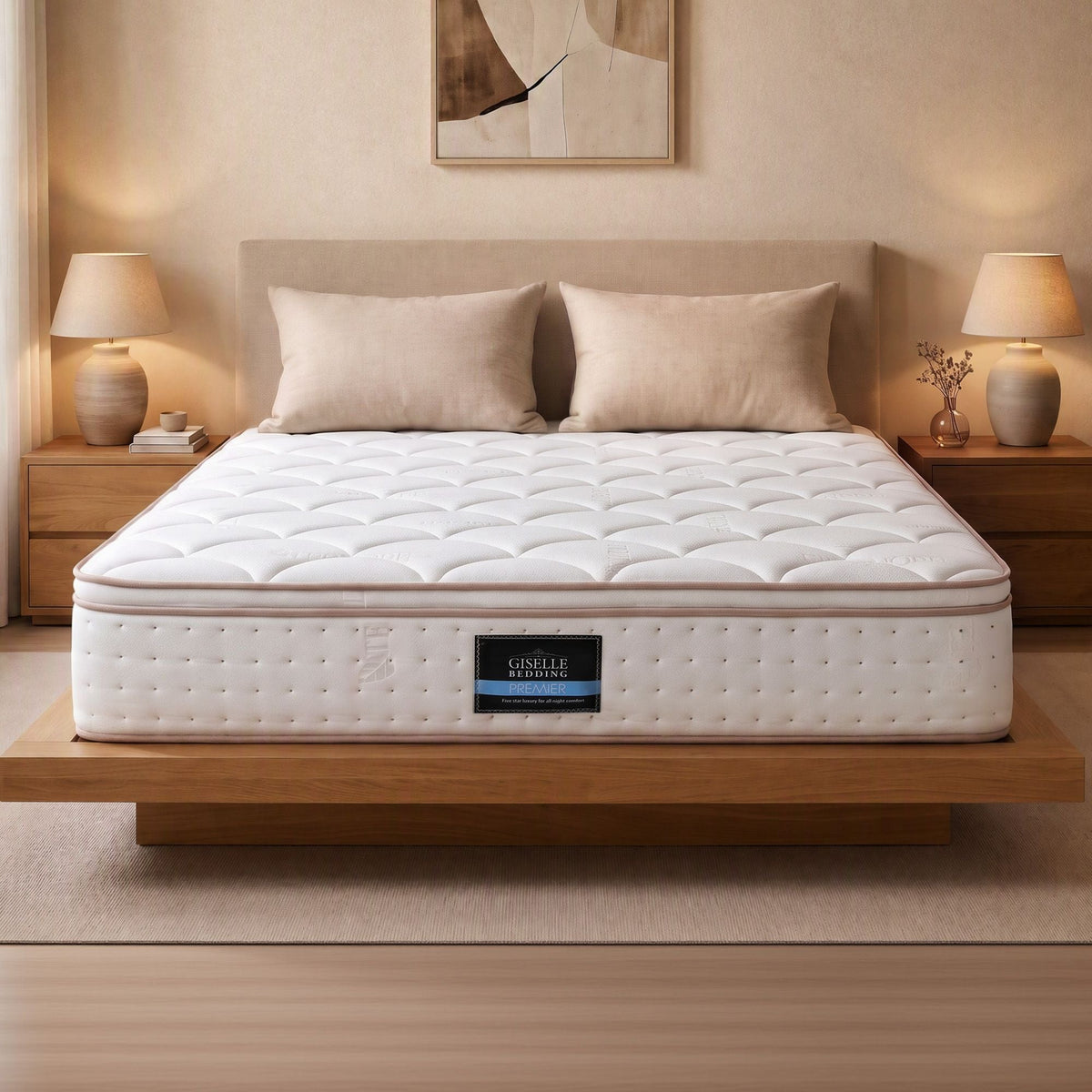 30cm Queen Spring Mattress with 5-Zone Firm Back Support and Tencel Cover - White - Furniture > Mattresses > Queen Mattress - Rivercity House & Home Co. (ABN 18 642 972 209) - Affordable Modern Furniture Australia
