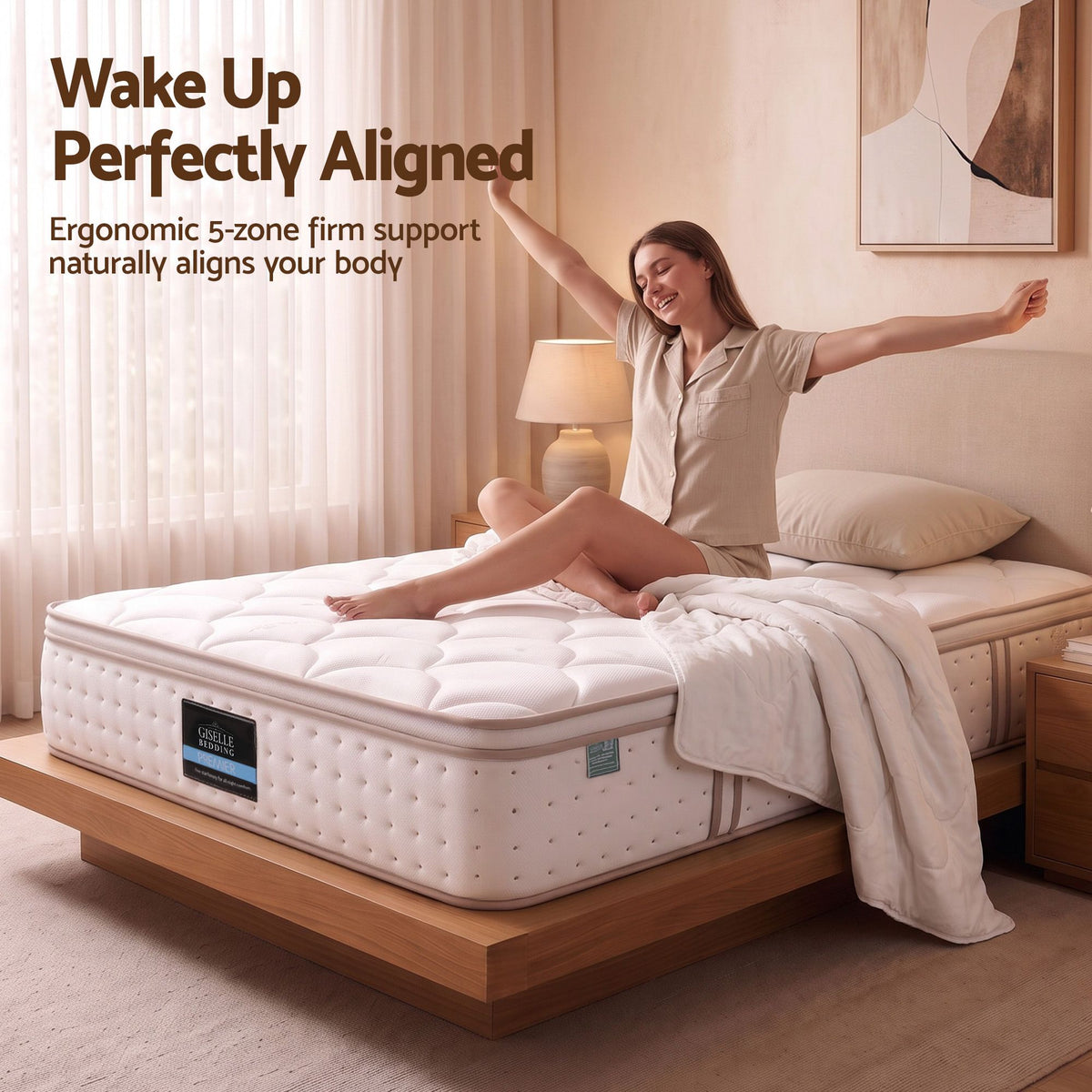 30cm Single 5-Zone Firm Spring Mattress with Tencel Cover - White - Furniture > Mattresses > Single Mattress - Rivercity House & Home Co. (ABN 18 642 972 209) - Affordable Modern Furniture Australia