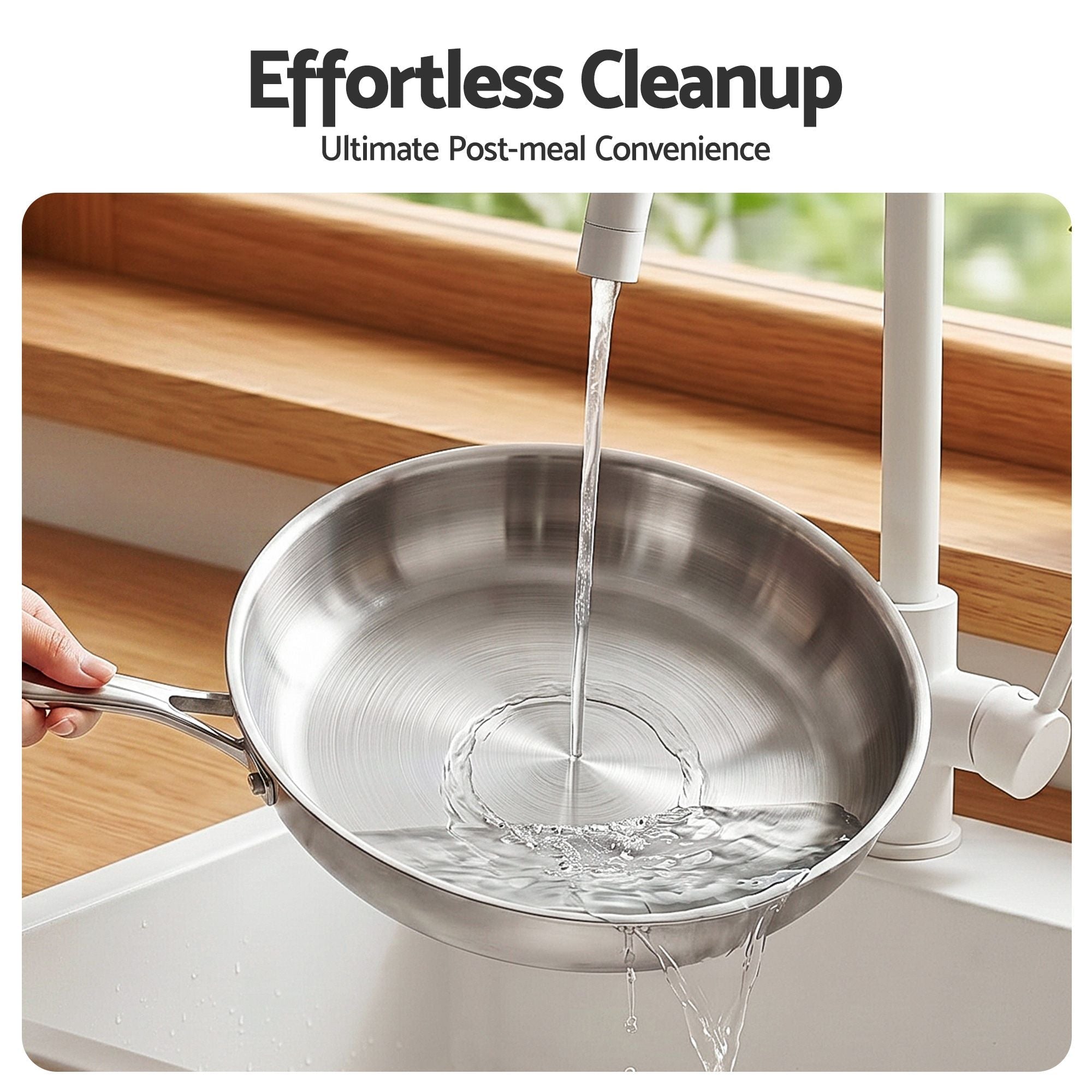 30cm Stainless Steel Tri-Ply Frying Pan Uncoated Frypan - Silver - Home & Garden > Kitchenware > Skillets & Frying Pans - Rivercity House & Home Co. (ABN 18 642 972 209) - Affordable Modern Furniture Australia