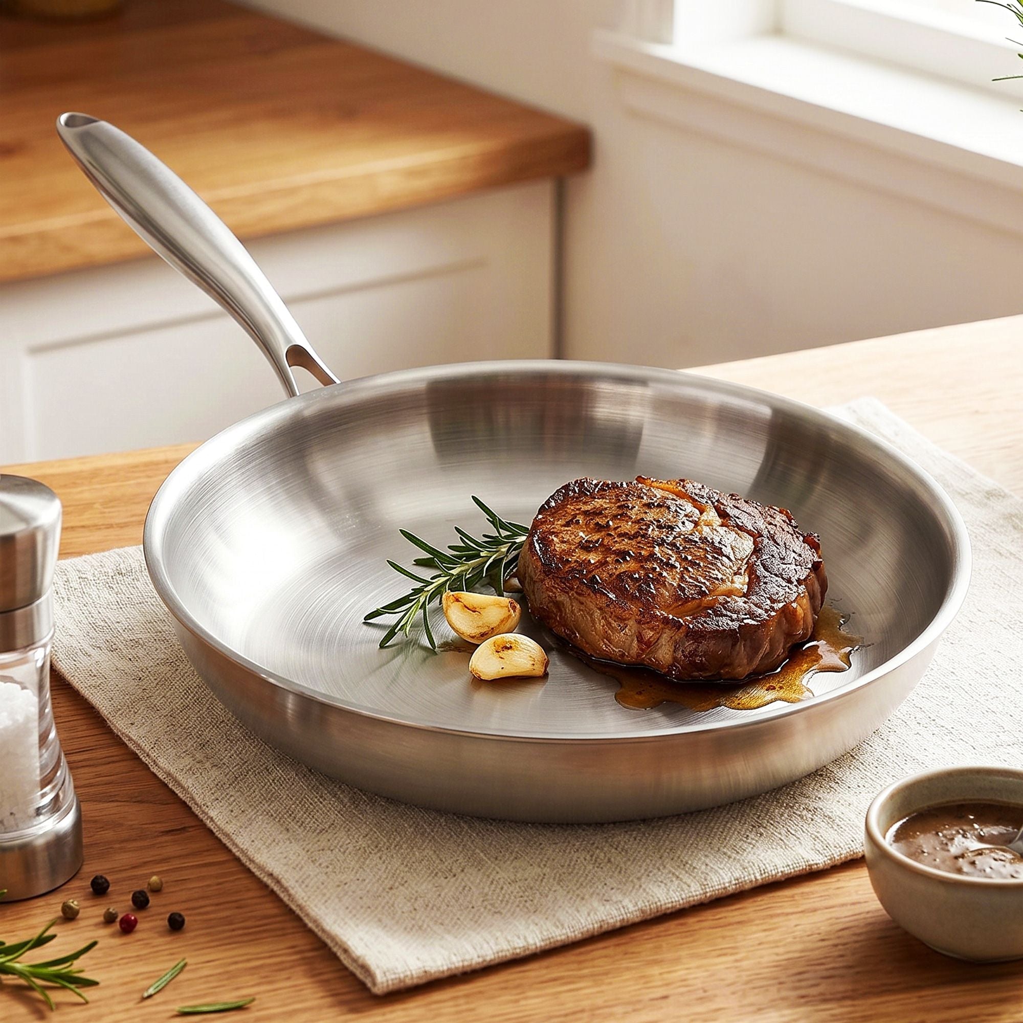 30cm Stainless Steel Tri-Ply Frying Pan Uncoated Frypan - Silver - Home & Garden > Kitchenware > Skillets & Frying Pans - Rivercity House & Home Co. (ABN 18 642 972 209) - Affordable Modern Furniture Australia