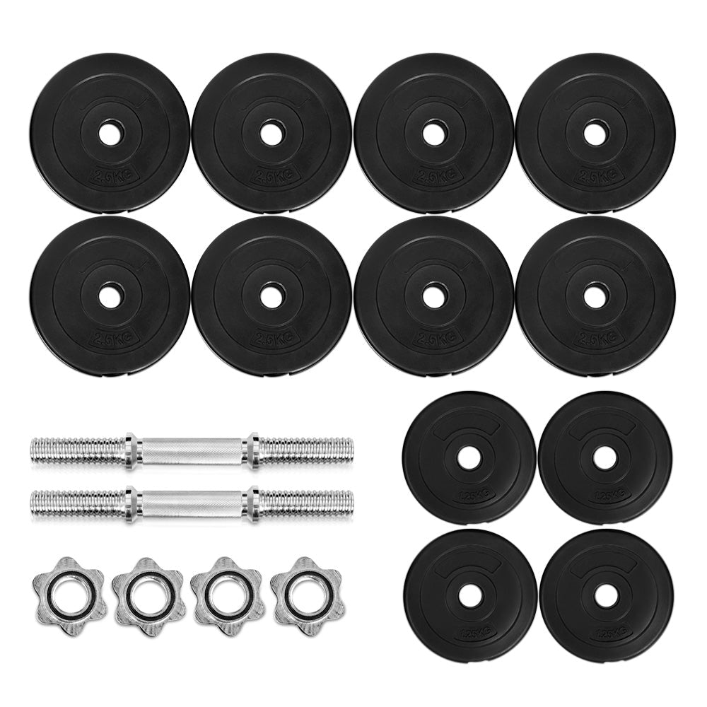 30kg Adjustable Dumbbell Set with Weight Plates and Lifting Bench - Black - Sports & Fitness > Exercise, Gym & Fitness > Free Weights - Rivercity House & Home Co. (ABN 18 642 972 209) - Affordable Modern Furniture Australia