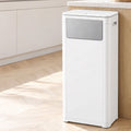 30L Commercial Trash Can with Front Push Flap Lid Rubbish Bin - White