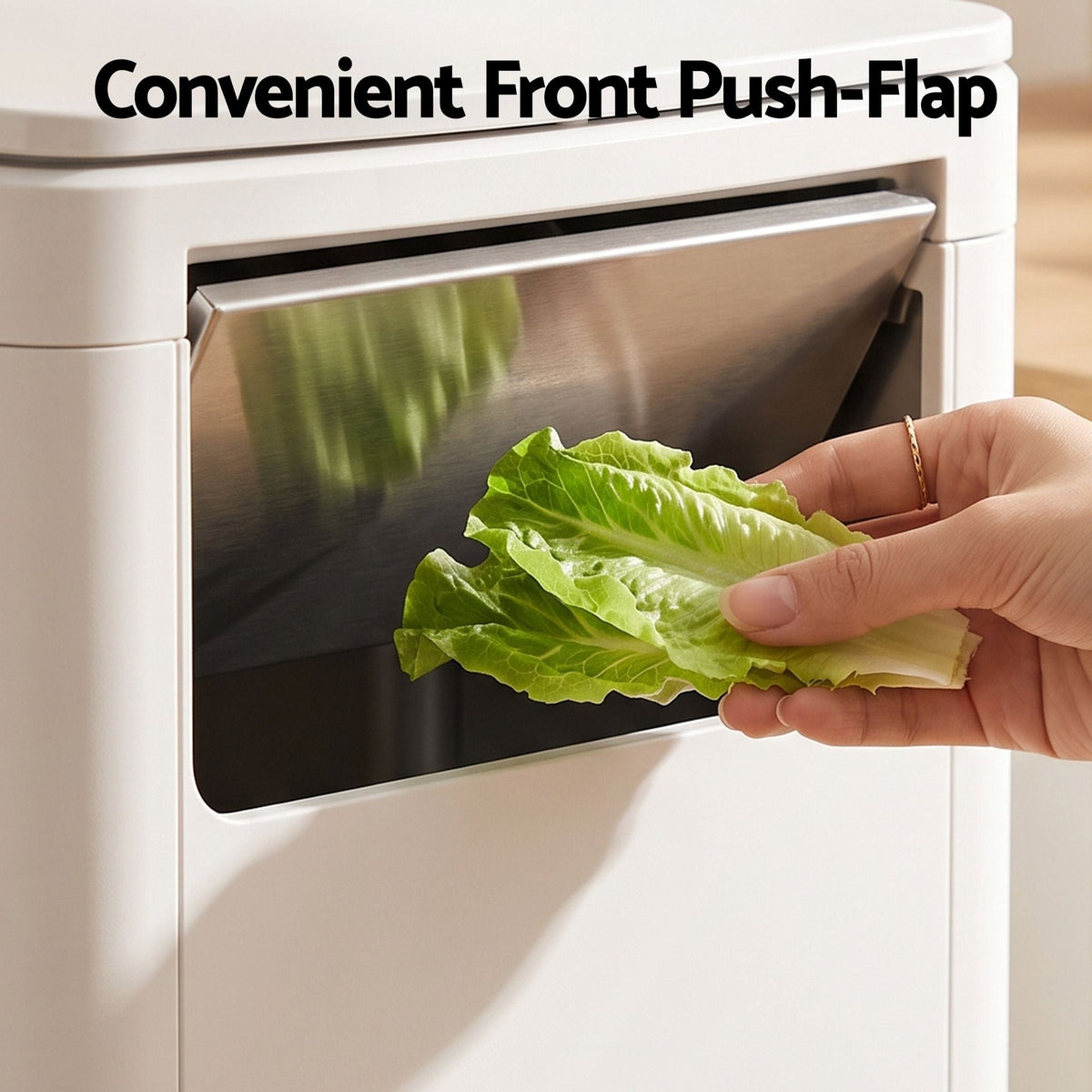 30L Commercial Trash Can with Front Push Flap Lid Rubbish Bin - White - Home & Garden > Kitchen Bins > Automatic Bins - Rivercity House & Home Co. (ABN 18 642 972 209) - Affordable Modern Furniture Australia