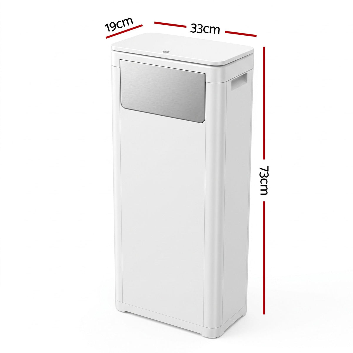 30L Commercial Trash Can with Front Push Flap Lid Rubbish Bin - White - Home & Garden > Kitchen Bins > Automatic Bins - Rivercity House & Home Co. (ABN 18 642 972 209) - Affordable Modern Furniture Australia