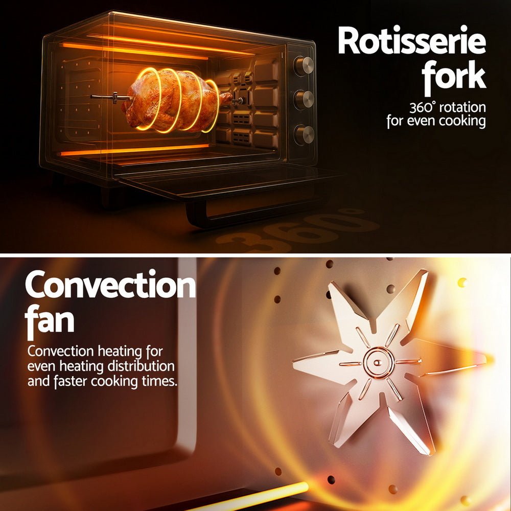 30L Convection Oven Electric Fryer Ovens 1600W - Appliances > Kitchen Appliances > Ovens - Rivercity House & Home Co. (ABN 18 642 972 209) - Affordable Modern Furniture Australia