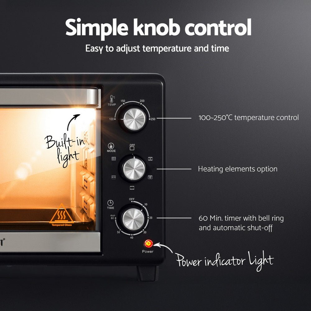 30L Convection Oven Electric Fryer Ovens 1600W - Appliances > Kitchen Appliances > Ovens - Rivercity House & Home Co. (ABN 18 642 972 209) - Affordable Modern Furniture Australia