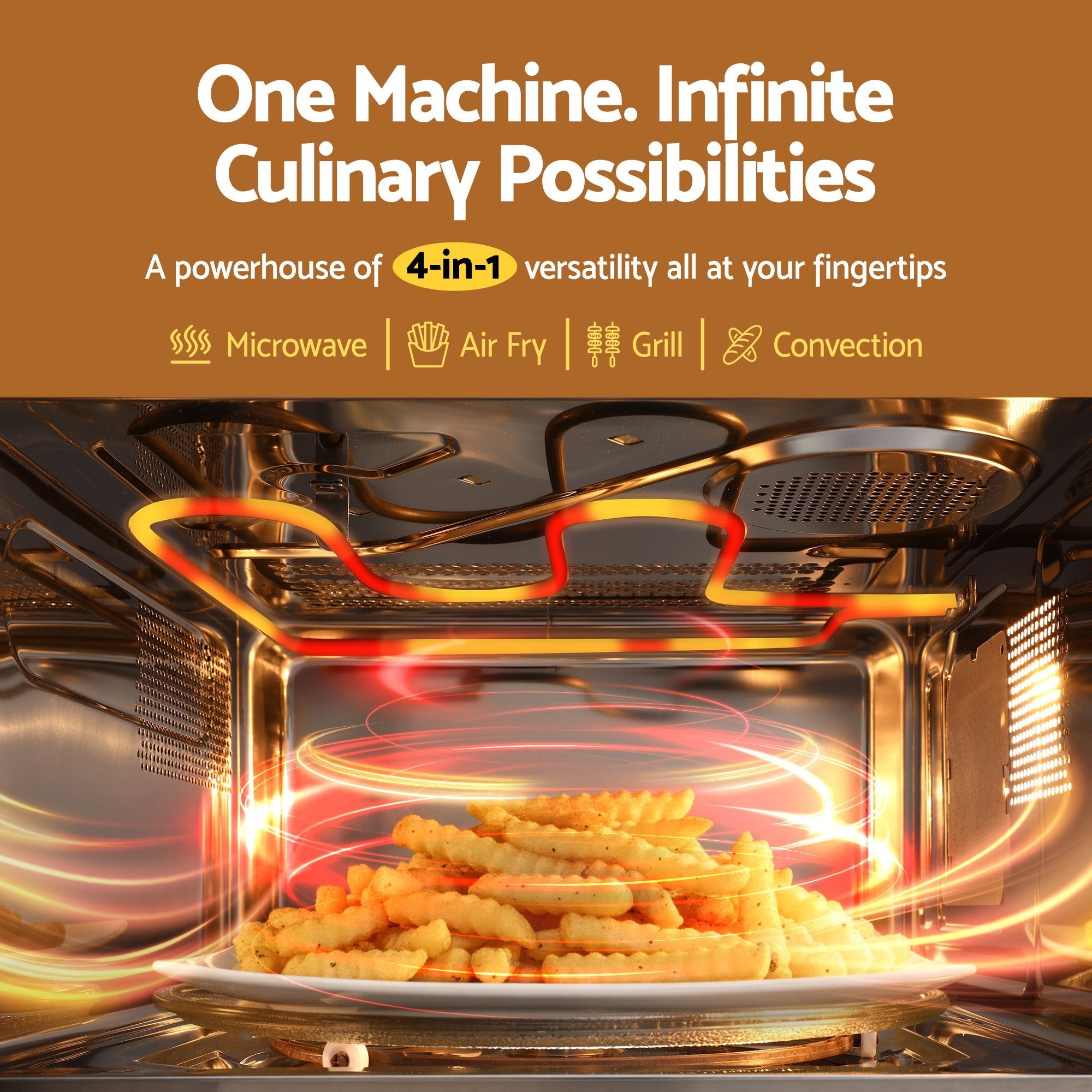 30L Microwave Oven 4 - IN - 1 Air Fryer Convection Grill - Appliances > Kitchen Appliances > Microwave Ovens - Rivercity House & Home Co. (ABN 18 642 972 209) - Affordable Modern Furniture Australia