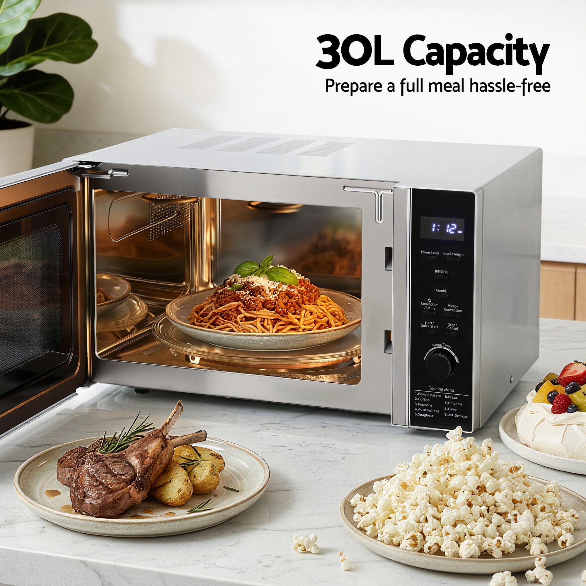 30L Microwave Oven 4 - IN - 1 Air Fryer Convection Grill - Appliances > Kitchen Appliances > Microwave Ovens - Rivercity House & Home Co. (ABN 18 642 972 209) - Affordable Modern Furniture Australia