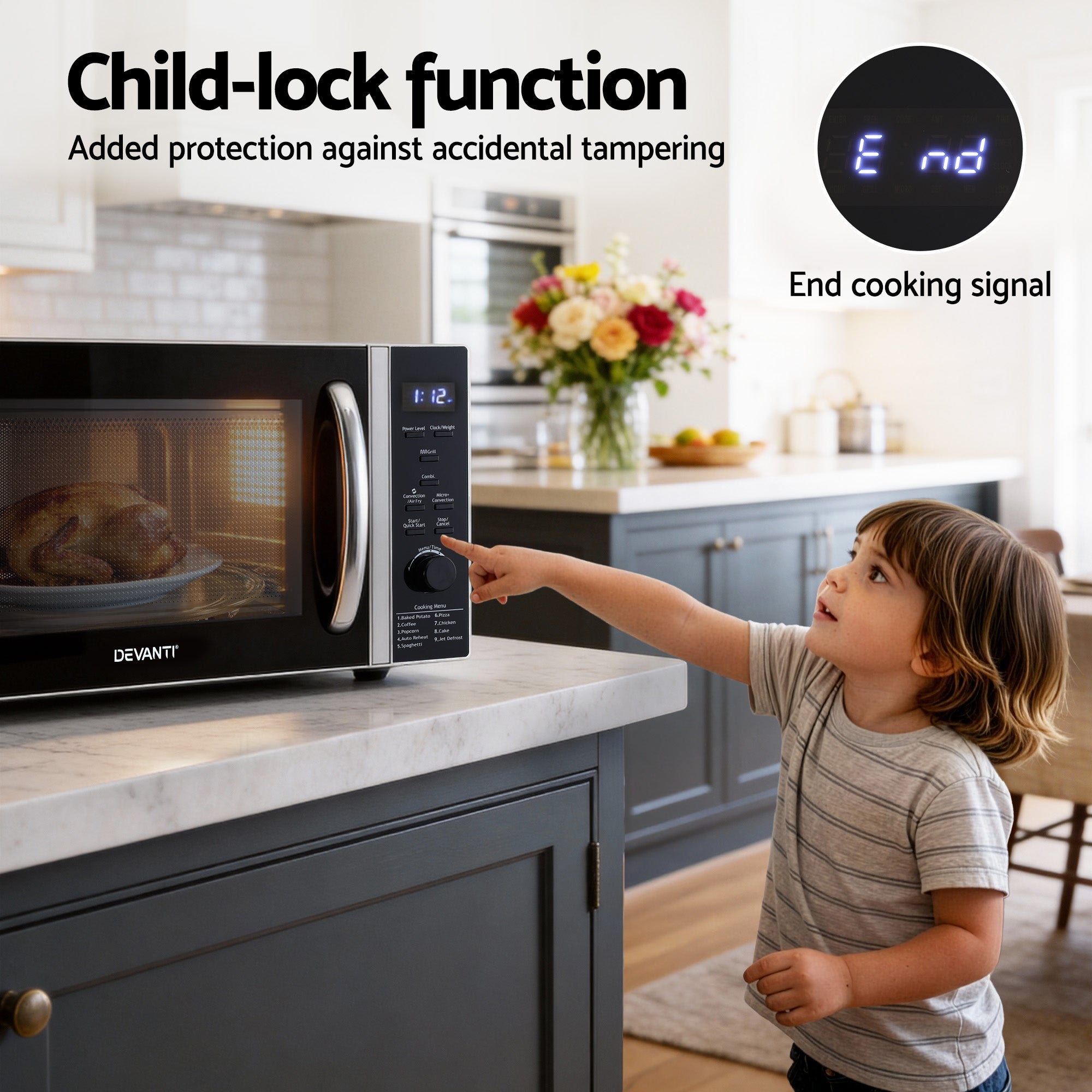 30L Microwave Oven 4 - IN - 1 Air Fryer Convection Grill - Appliances > Kitchen Appliances > Microwave Ovens - Rivercity House & Home Co. (ABN 18 642 972 209) - Affordable Modern Furniture Australia