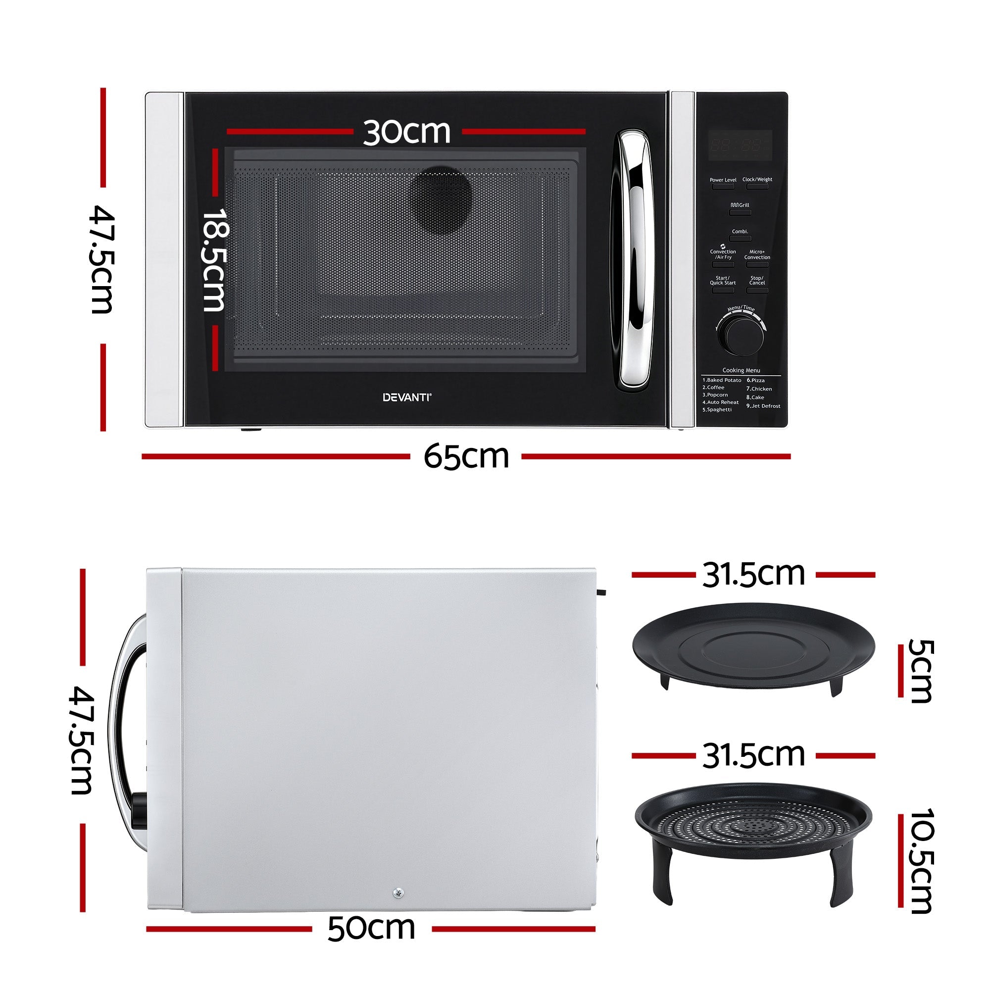 30L Microwave Oven 4 - IN - 1 Air Fryer Convection Grill - Appliances > Kitchen Appliances > Microwave Ovens - Rivercity House & Home Co. (ABN 18 642 972 209) - Affordable Modern Furniture Australia