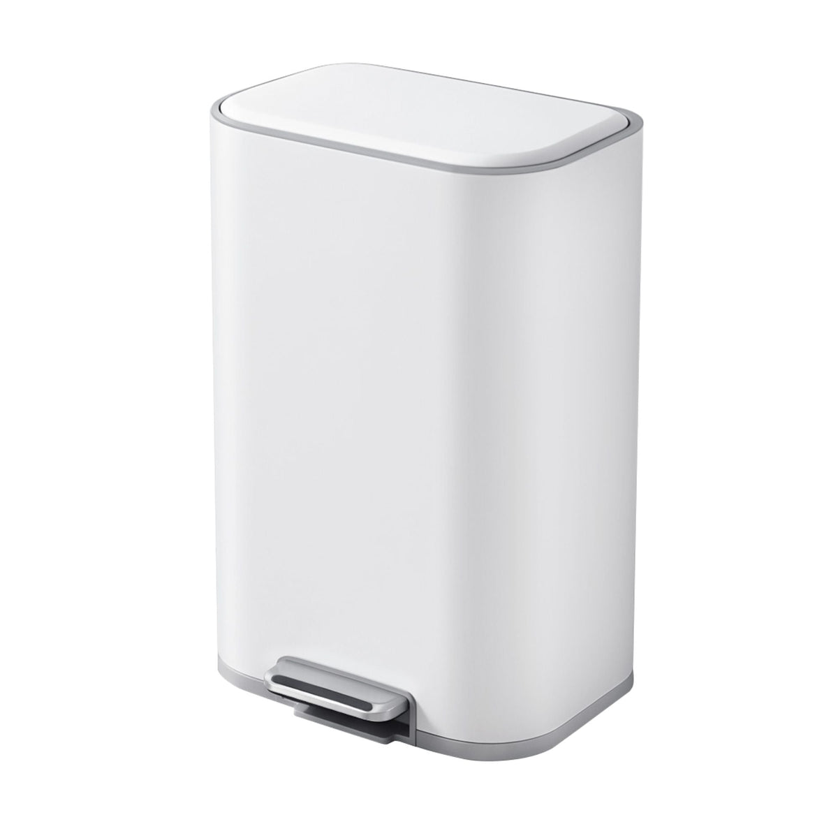 30L Pedal Rubbish Bin with Soft Close Lid - White - Home & Garden > Kitchen Bins > Pedal Bins - Rivercity House & Home Co. (ABN 18 642 972 209) - Affordable Modern Furniture Australia