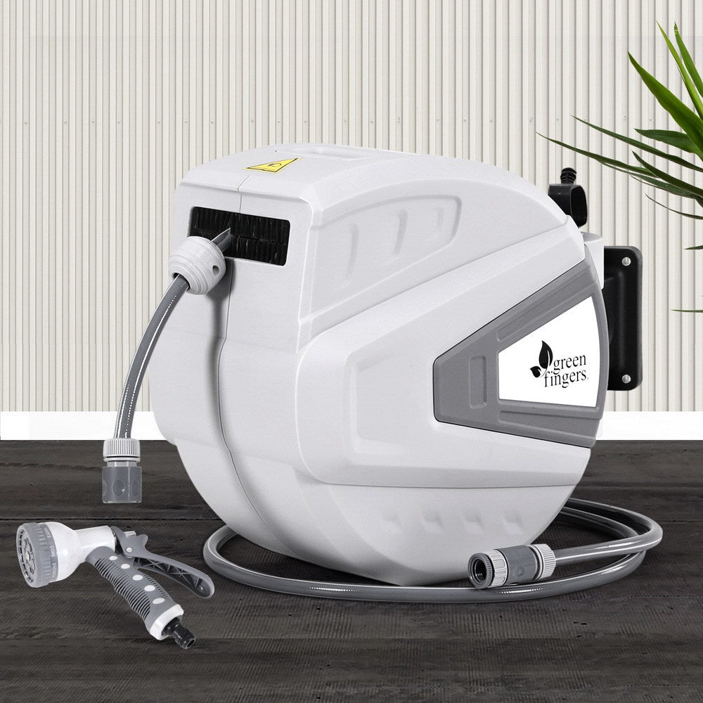 30M Water Hose Reel Retractable Auto Rewind Wall Mount Garden Spray Gun - Home & Garden > Garden Tools > Garden Hoses - Rivercity House & Home Co. (ABN 18 642 972 209) - Affordable Modern Furniture Australia