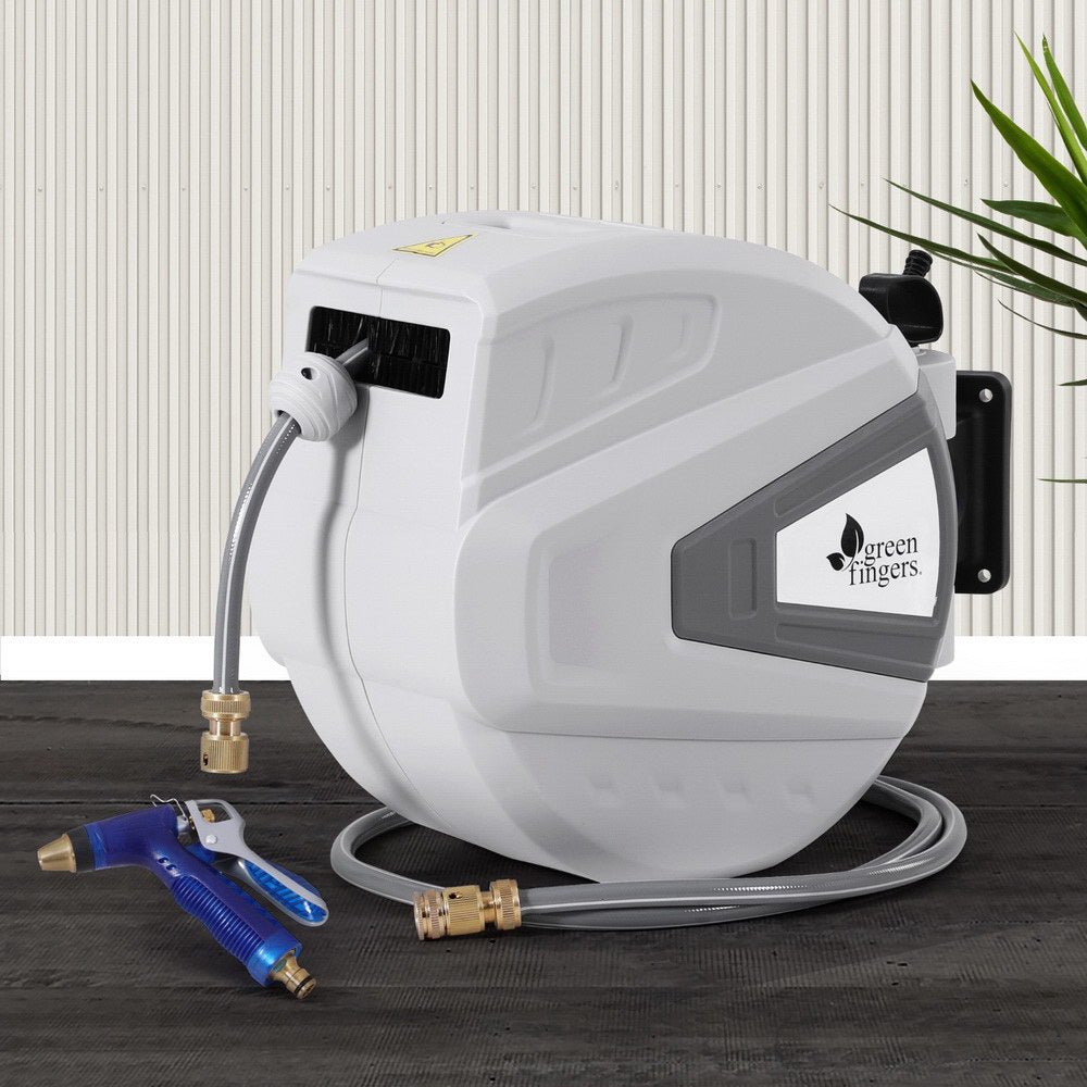 30M Water Hose Reel Retractable Auto Rewind Wall Mount Garden Spray Gun - Home & Garden > Garden Tools > Garden Hoses - Rivercity House & Home Co. (ABN 18 642 972 209) - Affordable Modern Furniture Australia