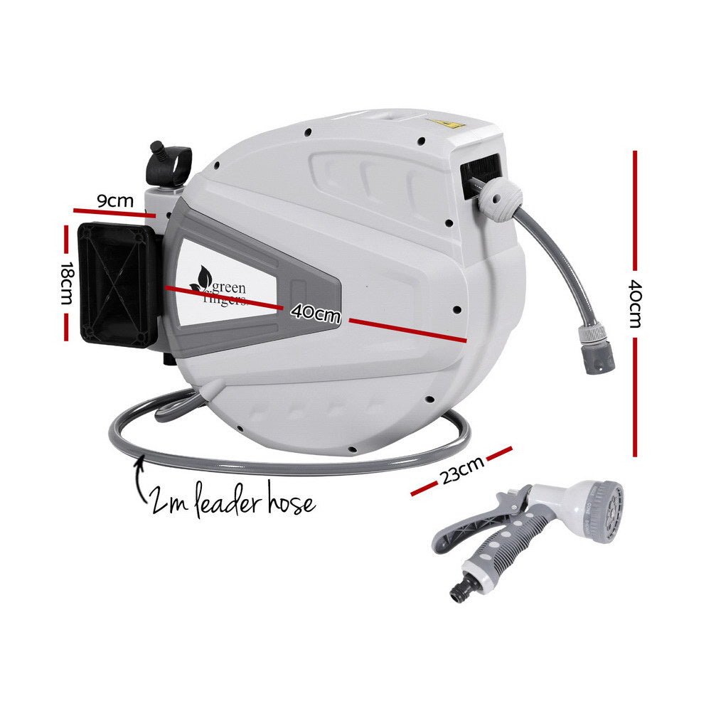 30M Water Hose Reel Retractable Auto Rewind Wall Mount Garden Spray Gun - Home & Garden > Garden Tools > Garden Hoses - Rivercity House & Home Co. (ABN 18 642 972 209) - Affordable Modern Furniture Australia