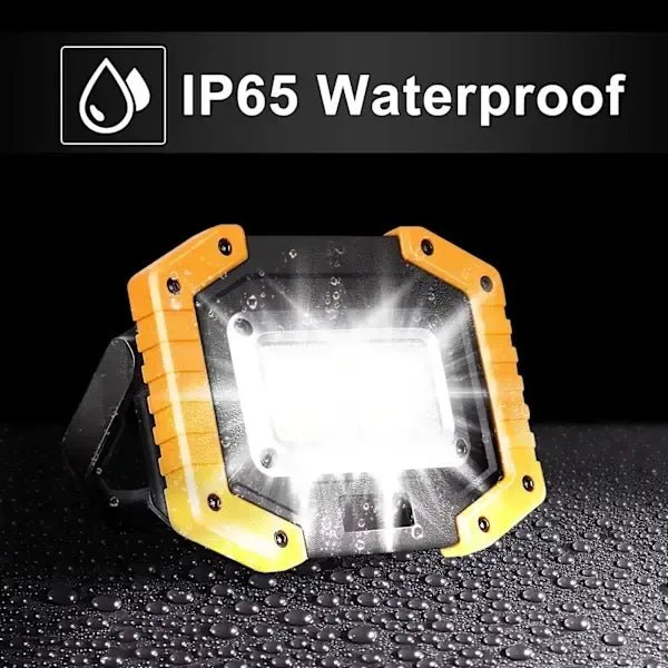 30W Rechargeable LED Work Light 2000 Lumen Portable USB Battery Lamp with 3 Modes for Camping, Hiking, Garage and Car Repair - Orange - Outdoor Recreation > Camping > Camping Lights & Lanterns - Rivercity House & Home Co. (ABN 18 642 972 209) - Affordable Modern Furniture Australia