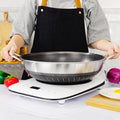 316 Stainless Steel 38cm Double Ear Honeycomb Non-Stick Stir Fry Wok Pan No Lid - Silver
