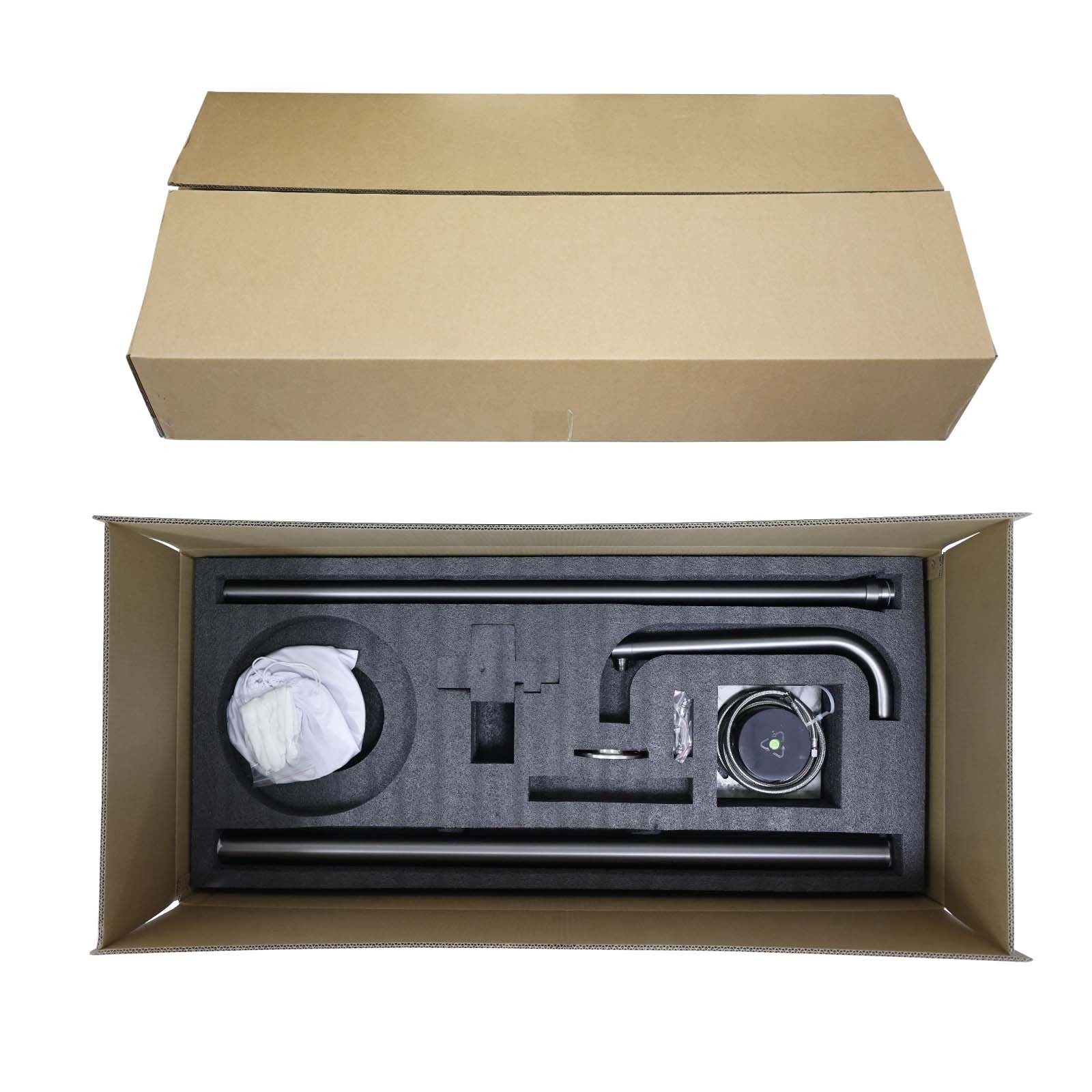 316 SUS WELS Gun Metal Twin Shower Handset Combo Outdoor Bath Rainfall 10" Head - Furniture > Bathroom > Shower Heads & Screens - Rivercity House & Home Co. (ABN 18 642 972 209) - Affordable Modern Furniture Australia