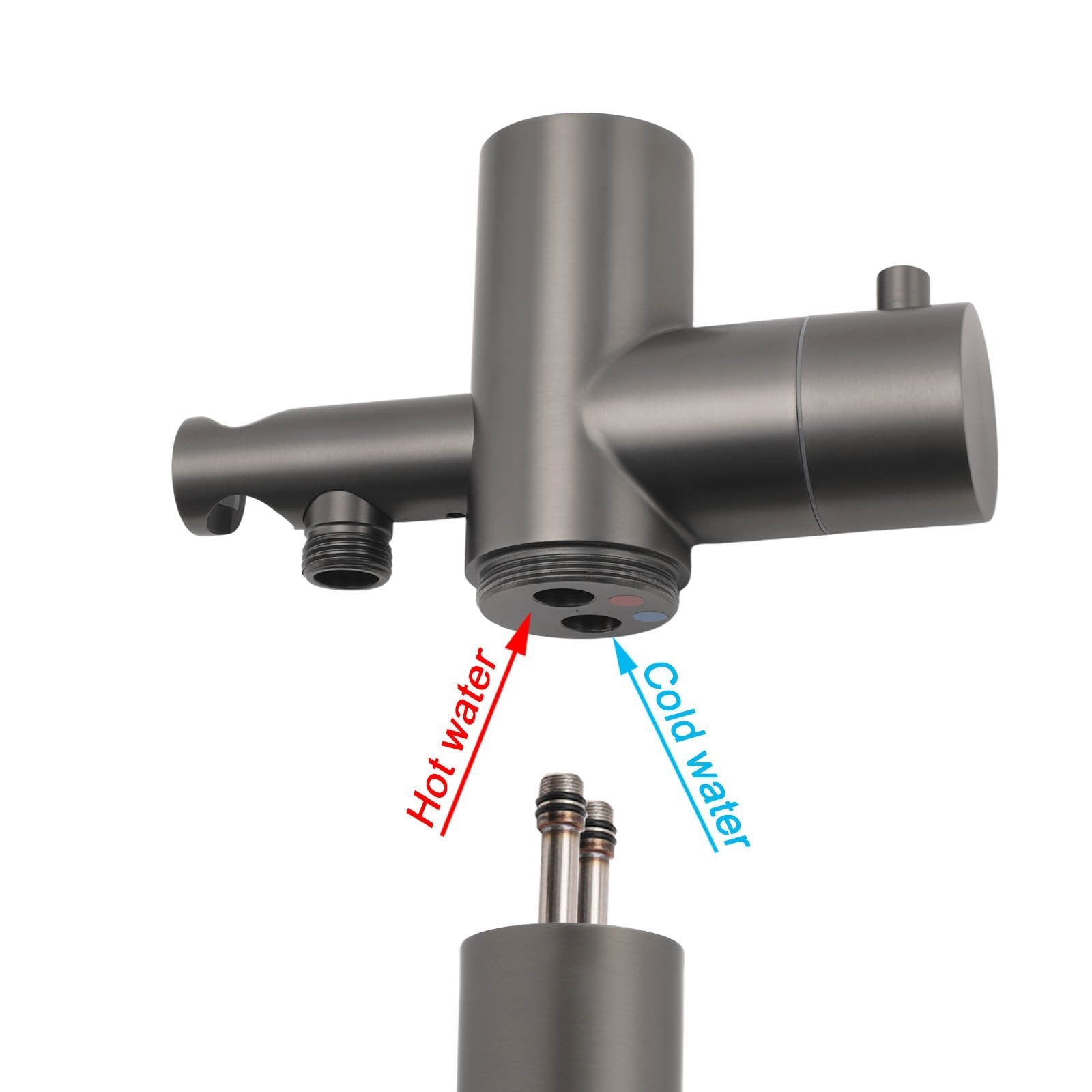 316 SUS WELS Gun Metal Twin Shower Handset Combo Outdoor Bath Rainfall 10" Head - Furniture > Bathroom > Shower Heads & Screens - Rivercity House & Home Co. (ABN 18 642 972 209) - Affordable Modern Furniture Australia