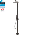 316 SUS Grey Metal Twin Shower Handset Combo with 10" Rainfall Head - Matte Black