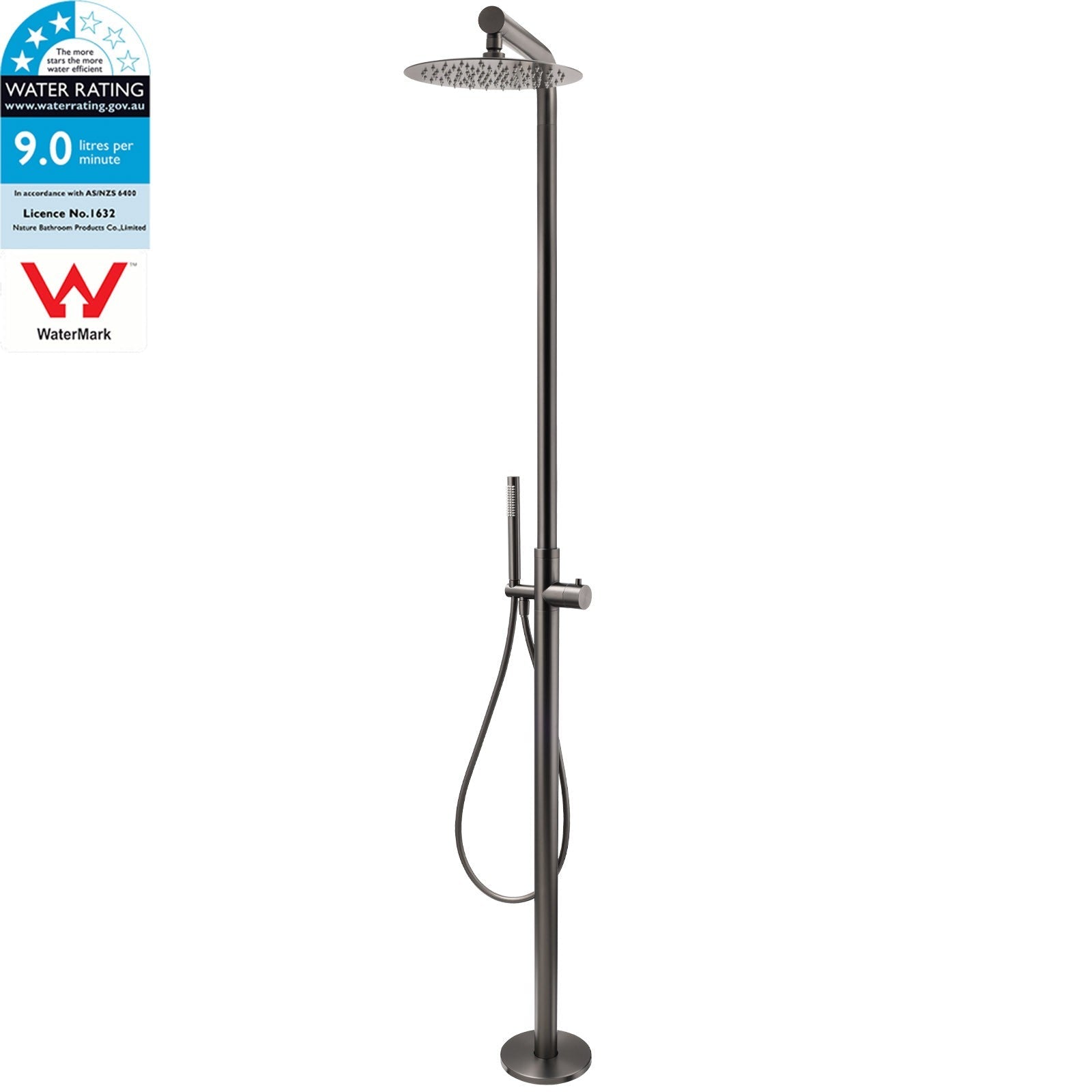 316 SUS WELS Gun Metal Twin Shower Handset Combo Outdoor Bath Rainfall 10" Head - Furniture > Bathroom > Shower Heads & Screens - Rivercity House & Home Co. (ABN 18 642 972 209) - Affordable Modern Furniture Australia