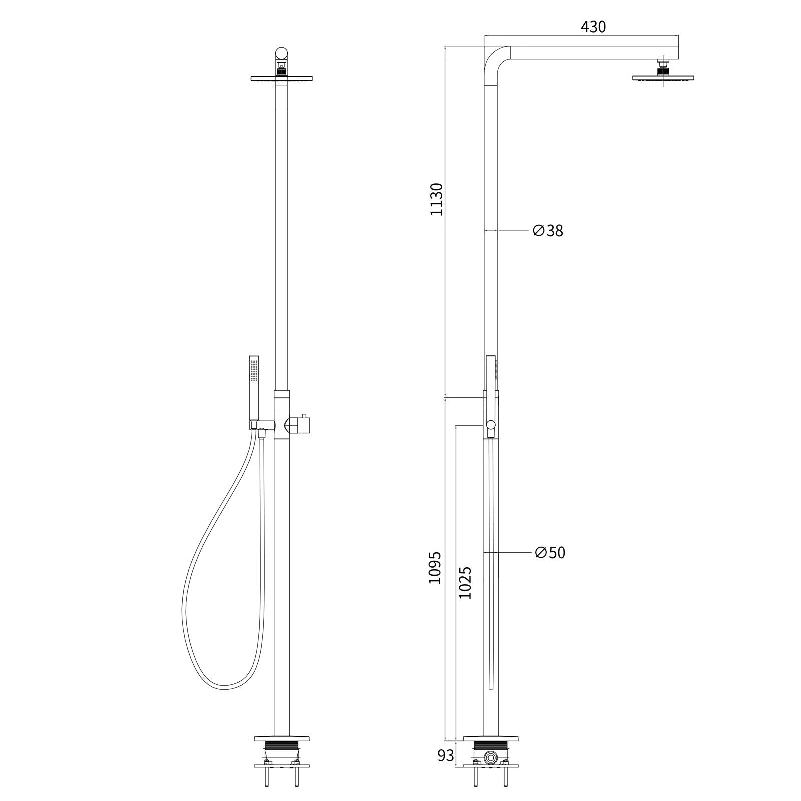 316 SUS WELS Gun Metal Twin Shower Handset Combo Outdoor Bath Rainfall 10" Head - Furniture > Bathroom > Shower Heads & Screens - Rivercity House & Home Co. (ABN 18 642 972 209) - Affordable Modern Furniture Australia