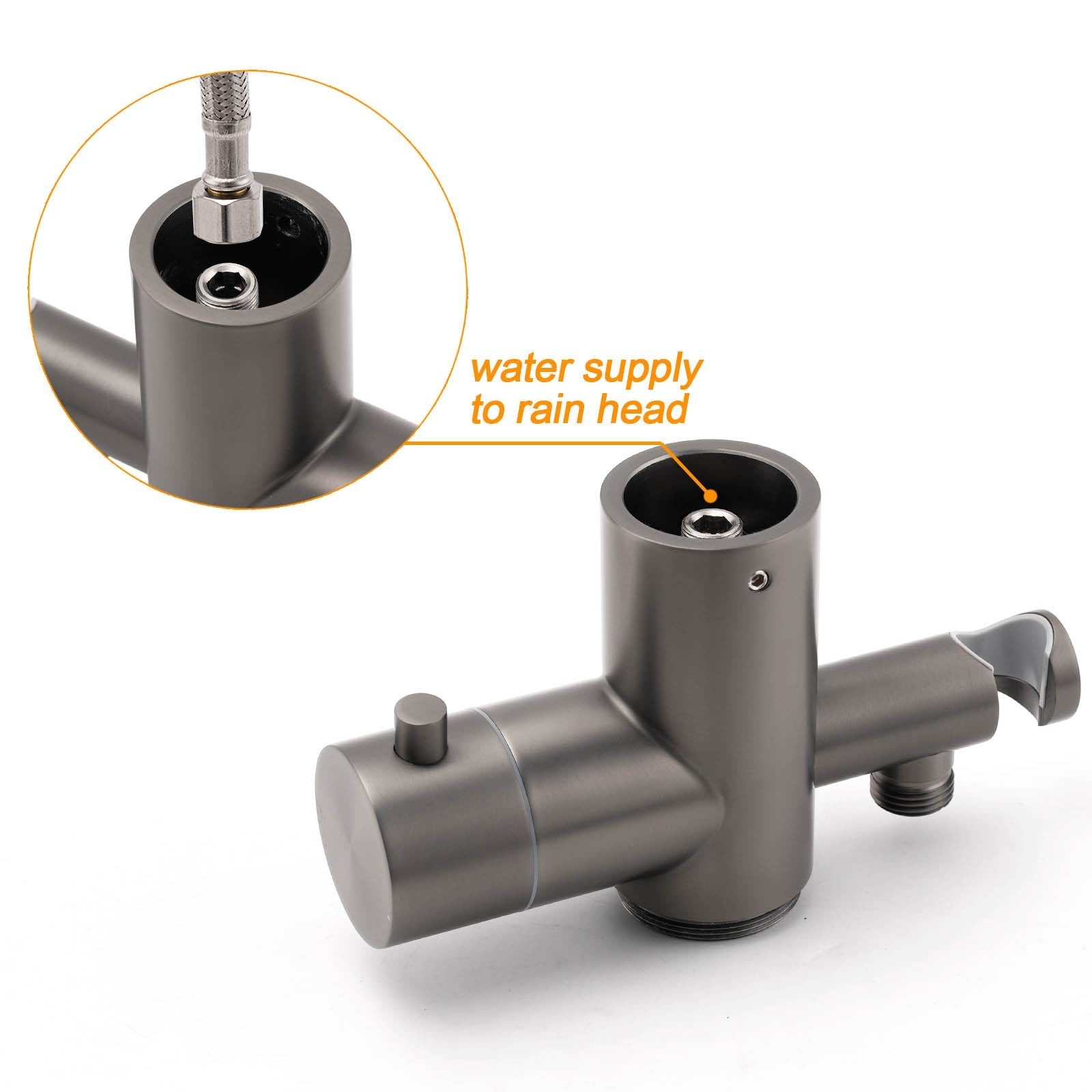 316 SUS WELS Gun Metal Twin Shower Handset Combo Outdoor Bath Rainfall 10" Head - Furniture > Bathroom > Shower Heads & Screens - Rivercity House & Home Co. (ABN 18 642 972 209) - Affordable Modern Furniture Australia