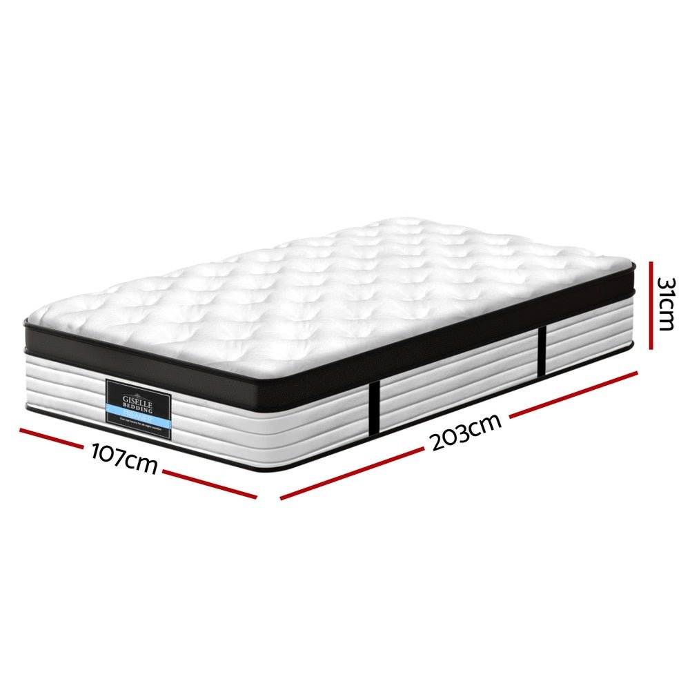 31cm Mattress Euro Top King Single - Furniture > Mattresses > Single Mattress - Rivercity House & Home Co. (ABN 18 642 972 209) - Affordable Modern Furniture Australia