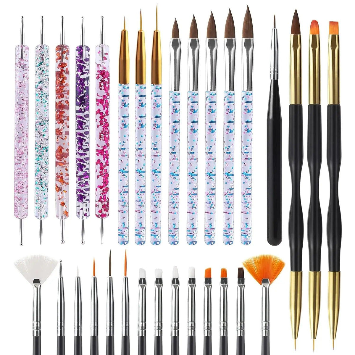 31Pcs Nail Art Brushes and Dotting Tools Set - Tools > Other Tools > Hand Tools - Rivercity House & Home Co. (ABN 18 642 972 209) - Affordable Modern Furniture Australia
