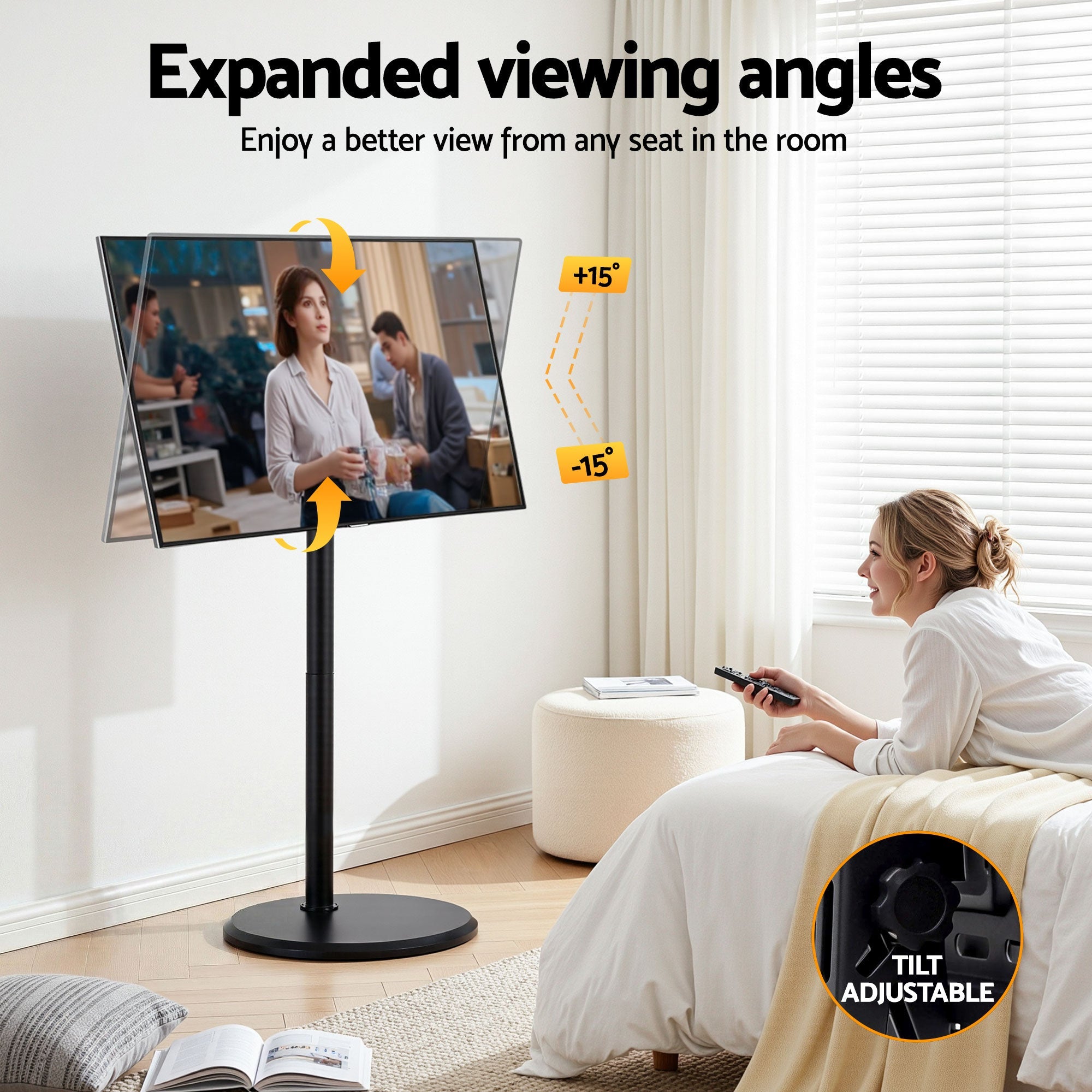 32 - 55 Inch Mobile TV Stand with Wheels Height & Tilt Adjustable Floor Mount - Furniture > Living Room > TV Units - Rivercity House & Home Co. (ABN 18 642 972 209) - Affordable Modern Furniture Australia