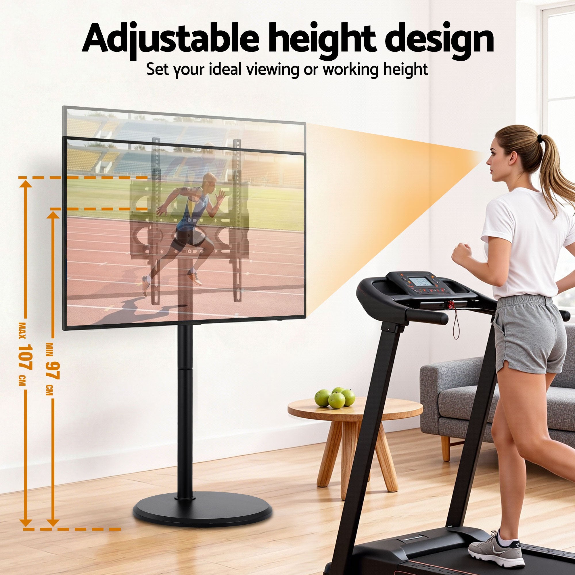 32 - 55 Inch Mobile TV Stand with Wheels Height & Tilt Adjustable Floor Mount - Furniture > Living Room > TV Units - Rivercity House & Home Co. (ABN 18 642 972 209) - Affordable Modern Furniture Australia