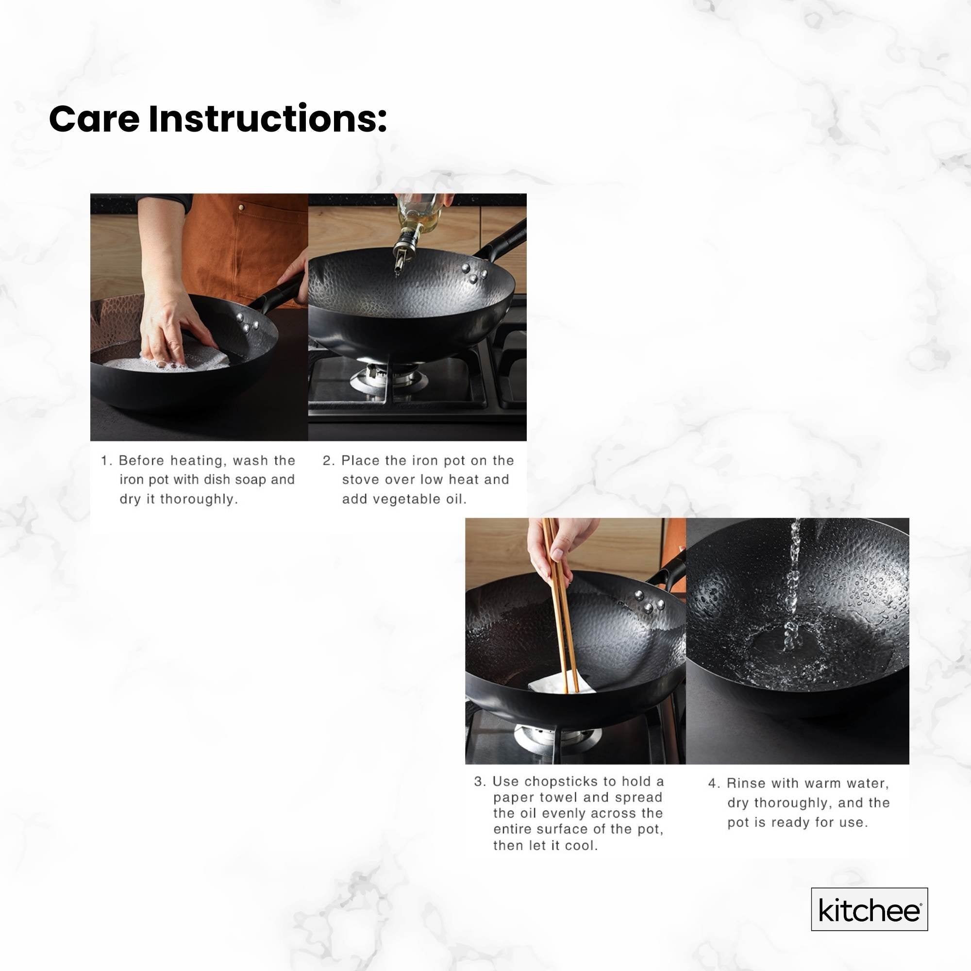 32cm Carbon Steel Wok Set Flat Bottom with Wood Lid + Spatula - Induction Ready - Home & Garden > Kitchenware > Skillets & Frying Pans - Rivercity House & Home Co. (ABN 18 642 972 209) - Affordable Modern Furniture Australia