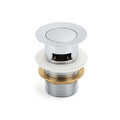 32mm Pop Up Push Brass Basin Waste Plug Overflow Drain Kit - Chrome