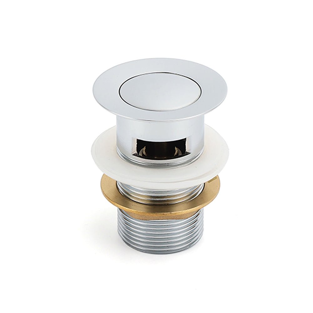 32mm Pop Up Push Brass Waste Plug Overflow Basin Sink Drain Chrome Kit Watermark - Furniture > Bathroom > Shower Heads & Screens - Rivercity House & Home Co. (ABN 18 642 972 209) - Affordable Modern Furniture Australia