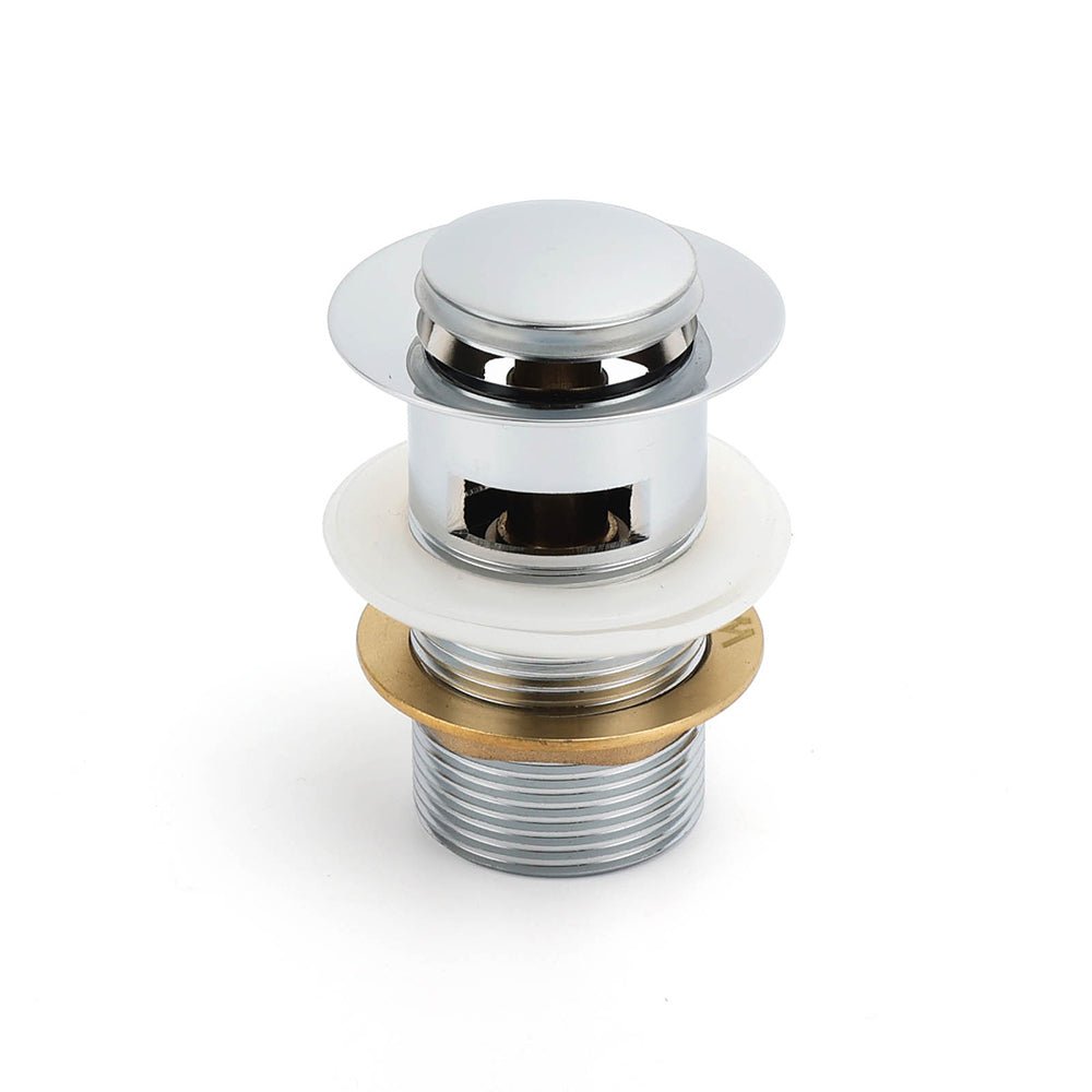 32mm Pop Up Push Brass Waste Plug Overflow Basin Sink Drain Chrome Kit Watermark - Furniture > Bathroom > Shower Heads & Screens - Rivercity House & Home Co. (ABN 18 642 972 209) - Affordable Modern Furniture Australia