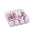 33pcs Christmas Tree Decorations Set with Baubles, Stars & Garland - Pink
