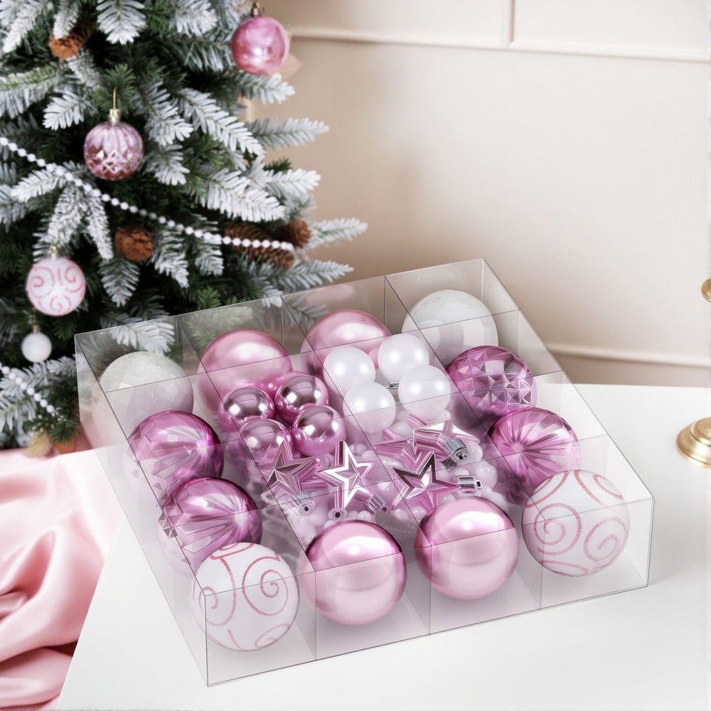 33pcs Christmas Tree Decorations Set Baubles Ornaments Party Pink - Occasions > Christmas > Christmas Decorations - Rivercity House & Home Co. (ABN 18 642 972 209) - Affordable Modern Furniture Australia