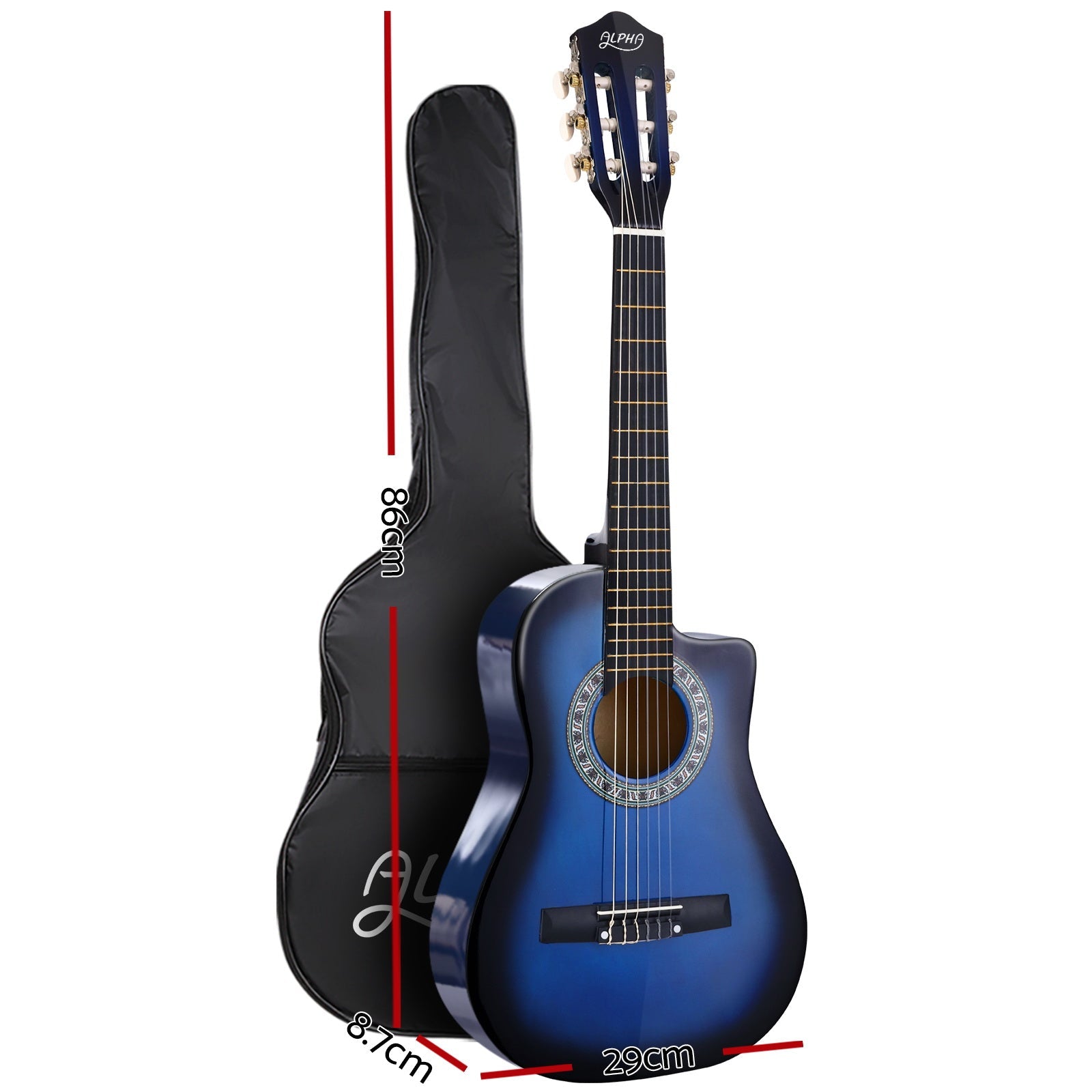34 Inch Acoustic Guitar Wooden Body Steel String w/ Stand Beignner Blue - Audio & Video > Musical Instrument & Accessories - Rivercity House & Home Co. (ABN 18 642 972 209) - Affordable Modern Furniture Australia