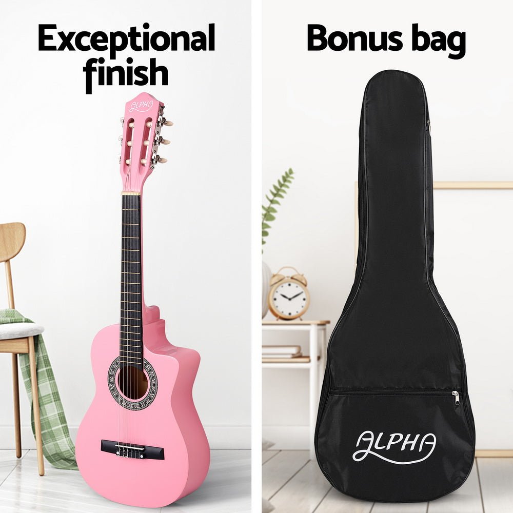 34 Inch Classical Guitar Wooden Body Nylon String Beginner Kids Gift Pink - Audio & Video > Musical Instrument & Accessories - Rivercity House & Home Co. (ABN 18 642 972 209) - Affordable Modern Furniture Australia