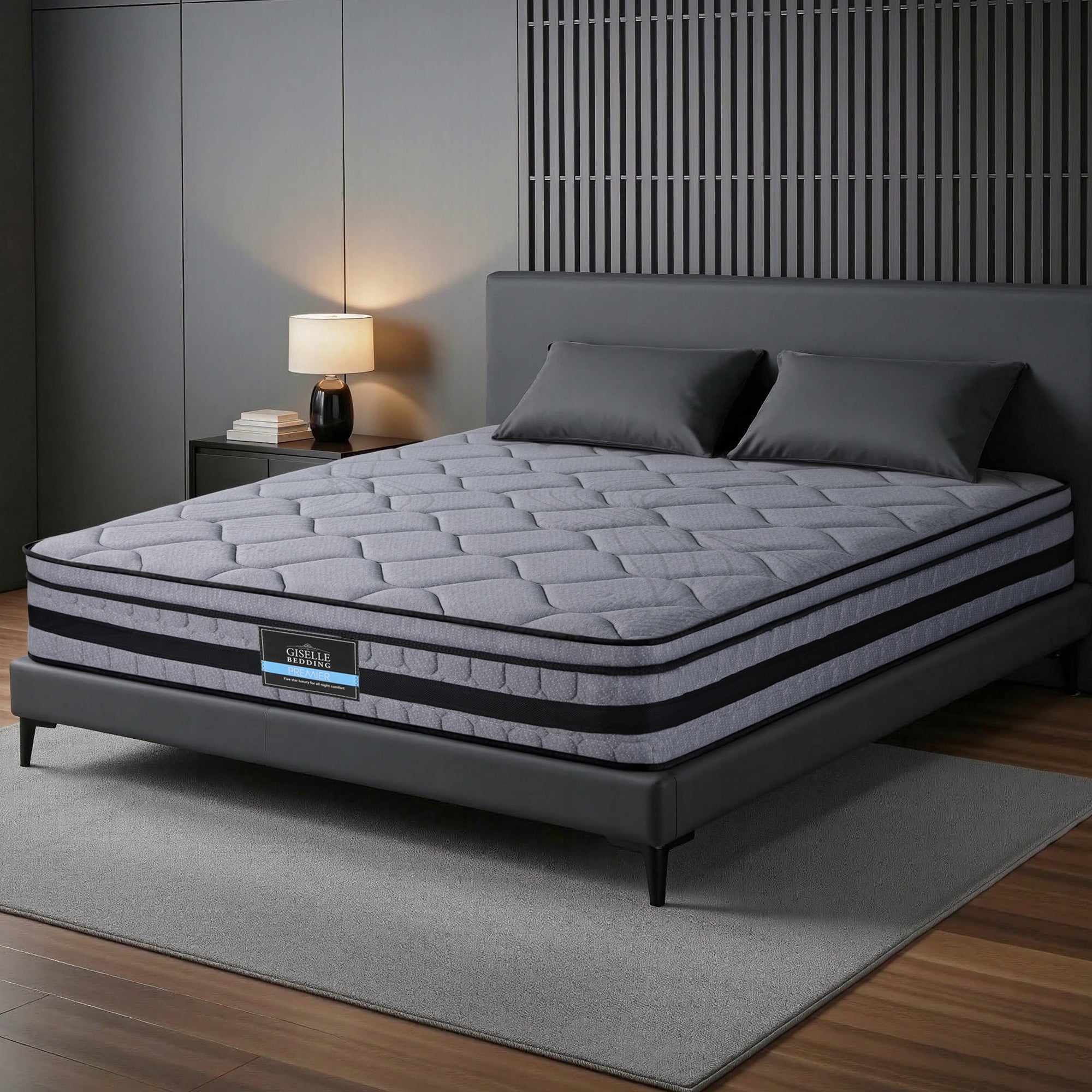 34cm Double Hybrid Pocket Spring Mattress - Grey - Furniture > Mattresses > Double Mattress - Rivercity House & Home Co. (ABN 18 642 972 209) - Affordable Modern Furniture Australia