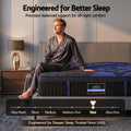 34cm King Hybrid Mattress with Cooling Gel Memory Foam and Edge Support - Black & Blue
