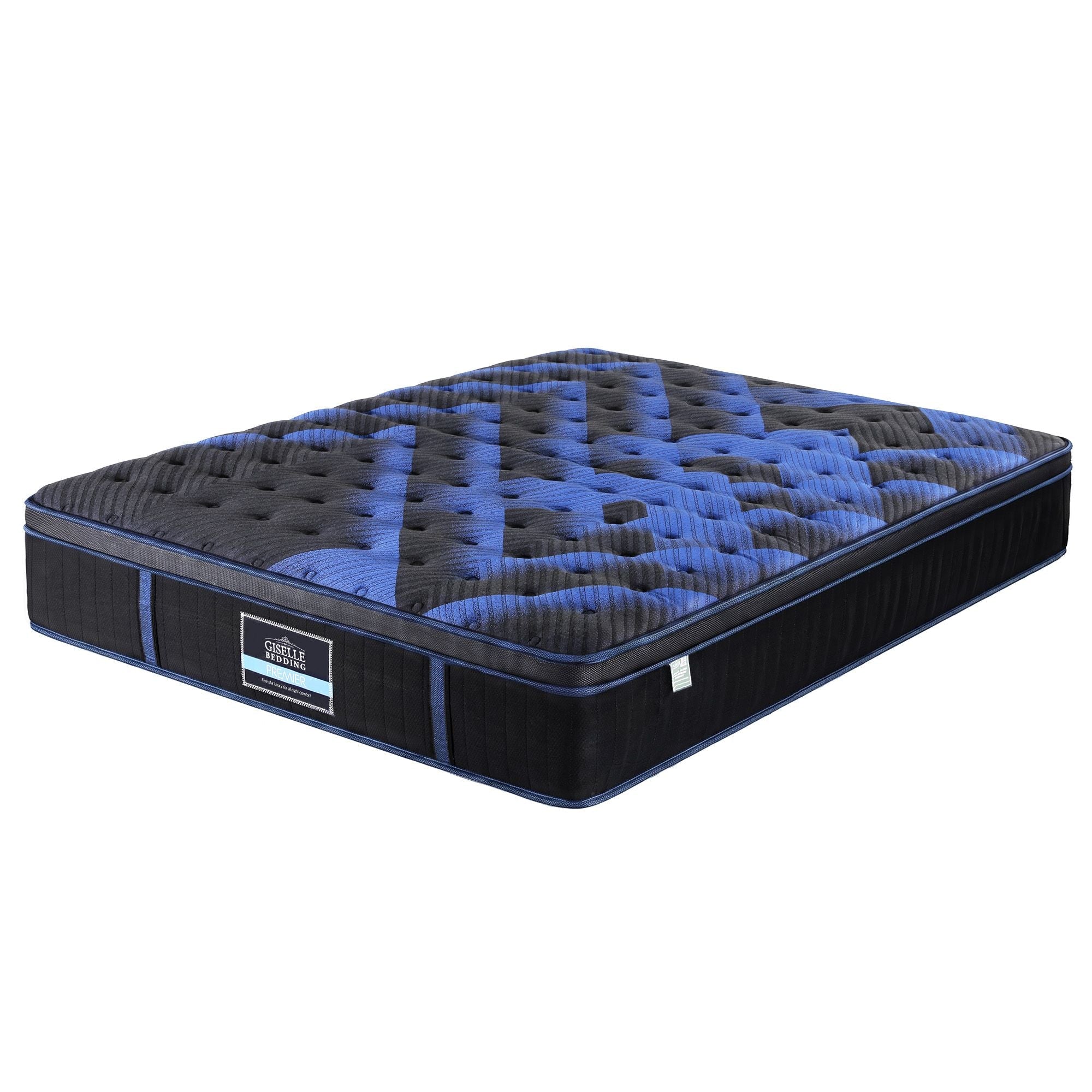 34cm King Hybrid Mattress with Cooling Gel Memory Foam and Edge Support - Black & Blue - Furniture > Mattresses > King Size Mattress - Rivercity House & Home Co. (ABN 18 642 972 209) - Affordable Modern Furniture Australia