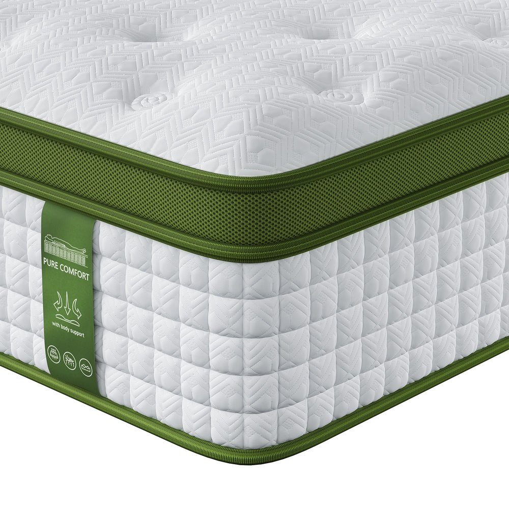 34cm Queen Latex Hybrid Mattress Medium Firm - 5 Zone Pocket Spring Bed for Pressure Relief Motion Isolation - Furniture > Mattresses > Queen Mattress - Rivercity House & Home Co. (ABN 18 642 972 209) - Affordable Modern Furniture Australia