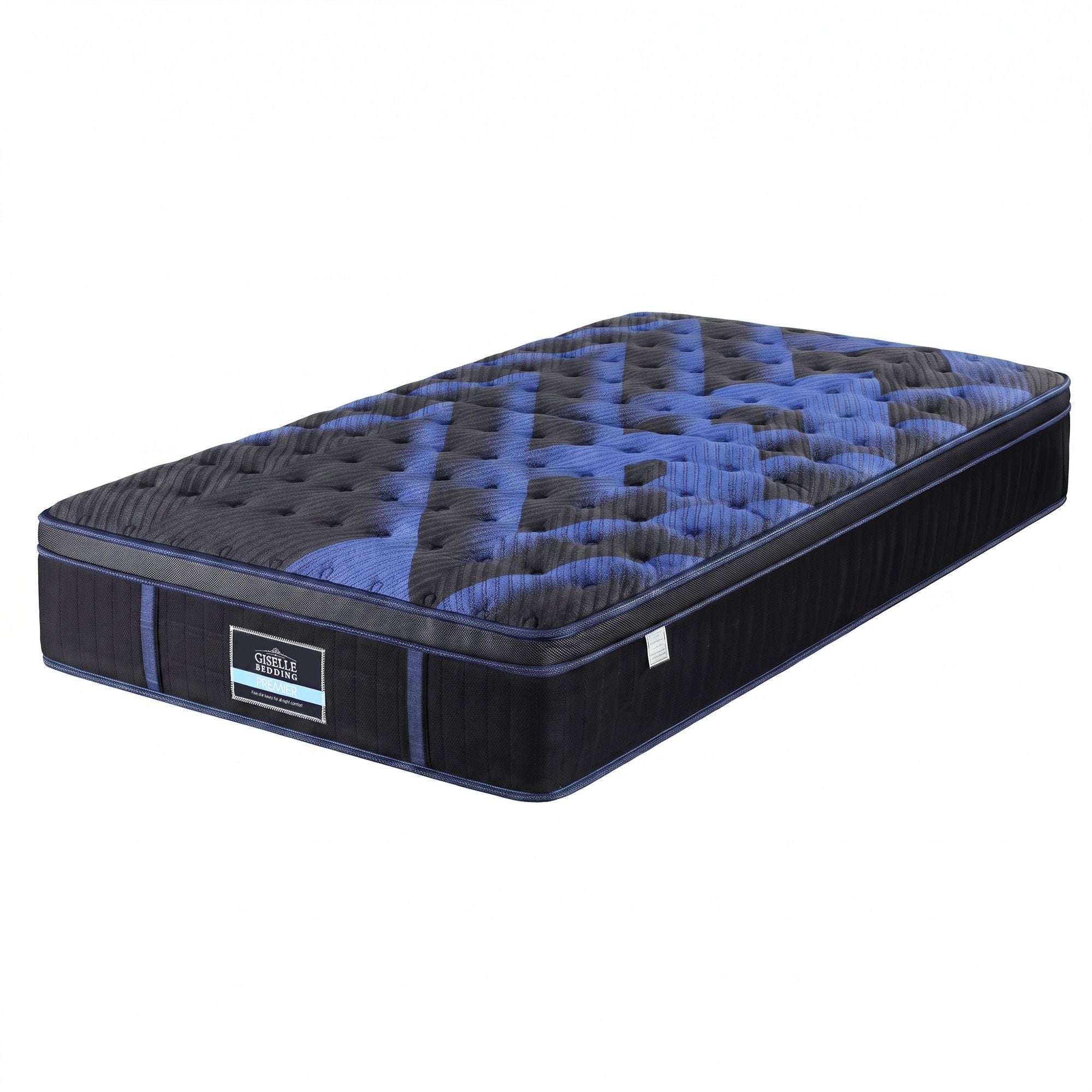 34cm Single Hybrid Mattress with Cooling Gel Memory Foam and Edge Support - Black & Blue - Furniture > Mattresses > Single Mattress - Rivercity House & Home Co. (ABN 18 642 972 209) - Affordable Modern Furniture Australia