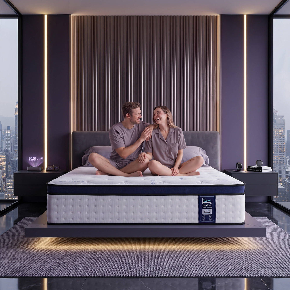 35cm Double Gel Memory Foam Mattress with 7-Zone Ergonomic Pocket Springs and Triple Cooling System - White - Furniture > Mattresses > Double Mattress - Rivercity House & Home Co. (ABN 18 642 972 209) - Affordable Modern Furniture Australia