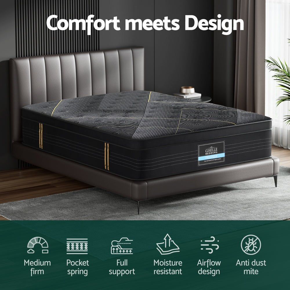35cm King Bed Bamboo Pocket Firm Foam - Furniture > Mattresses > King Size Mattress - Rivercity House & Home Co. (ABN 18 642 972 209) - Affordable Modern Furniture Australia