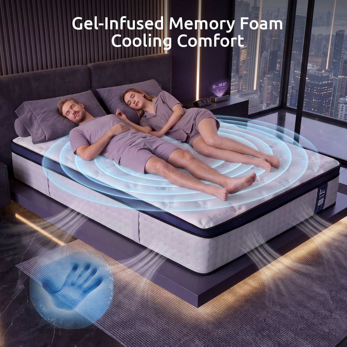 35cm King Gel Memory Foam Mattress with 7-Zone Ergonomic Pocket Springs and Triple Cooling System - White - Furniture > Mattresses > King Size Mattress - Rivercity House & Home Co. (ABN 18 642 972 209) - Affordable Modern Furniture Australia