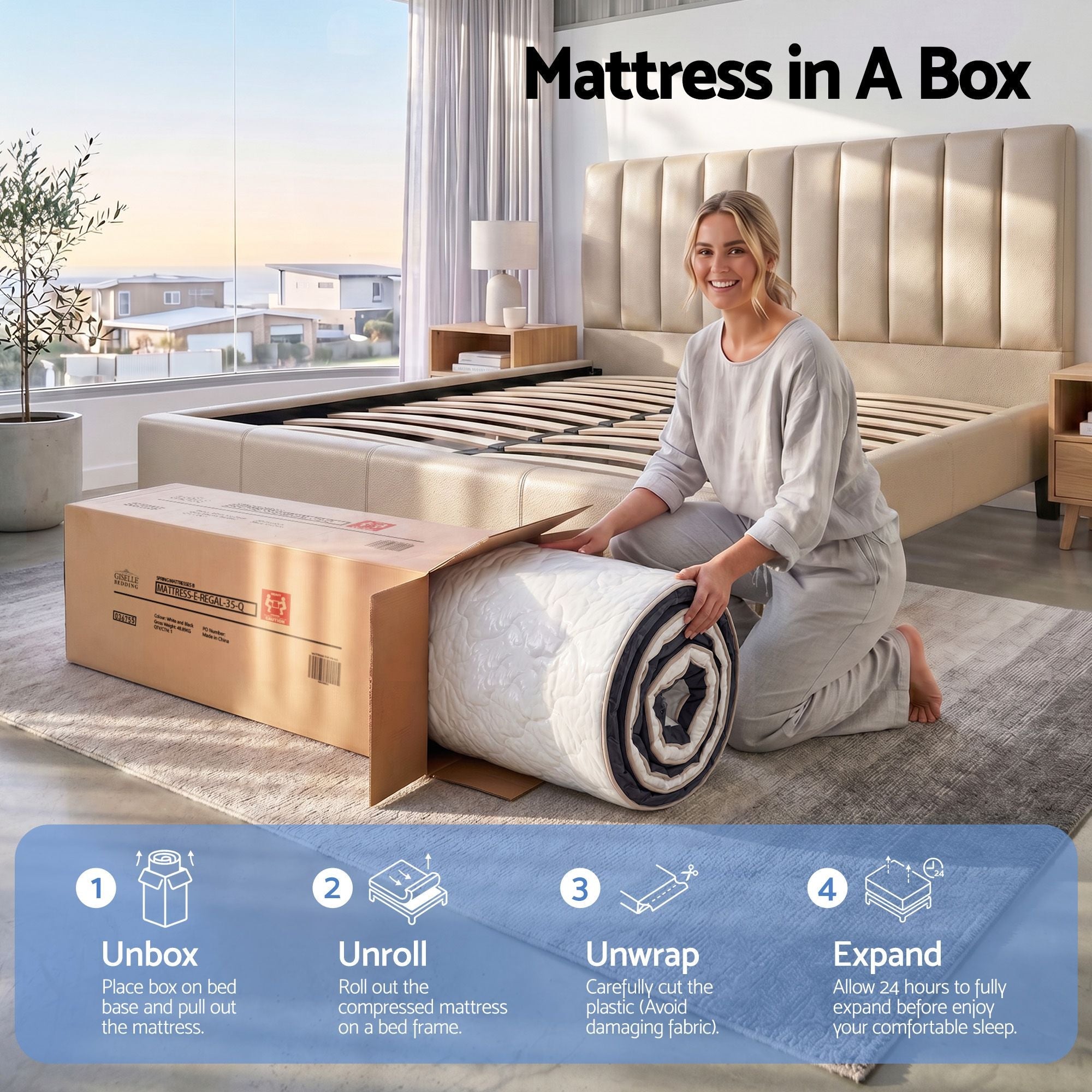 35cm King Mattress Firm with Copper Memory Foam and Edge Support - Furniture > Mattresses > King Size Mattress - Rivercity House & Home Co. (ABN 18 642 972 209) - Affordable Modern Furniture Australia