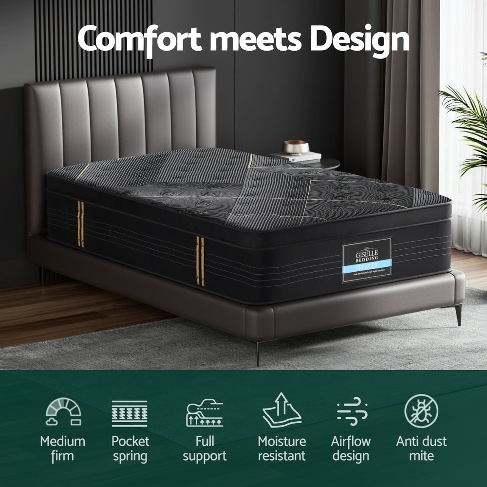 35cm King Single Bed Bamboo Pocket Firm Foam - Furniture > Mattresses > King Single Mattress - Rivercity House & Home Co. (ABN 18 642 972 209) - Affordable Modern Furniture Australia