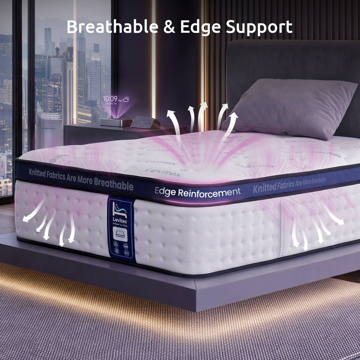 35CM King Single Gel Memory Foam Mattress with 7-Zone Pocket Springs and Triple Cooling System - White - Furniture > Mattresses > King Single Mattress - Rivercity House & Home Co. (ABN 18 642 972 209) - Affordable Modern Furniture Australia