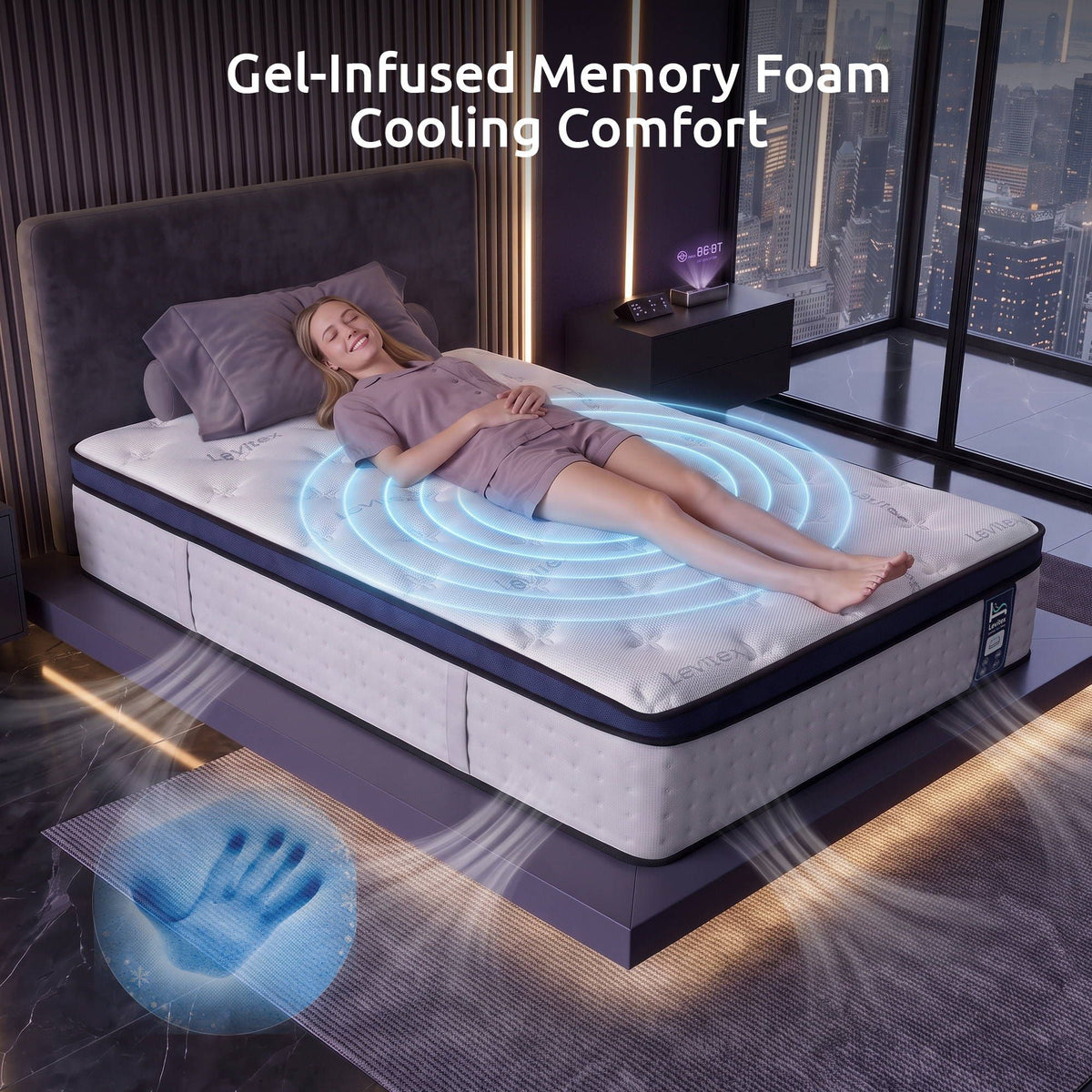 35CM King Single Gel Memory Foam Mattress with 7-Zone Pocket Springs and Triple Cooling System - White - Furniture > Mattresses > King Single Mattress - Rivercity House & Home Co. (ABN 18 642 972 209) - Affordable Modern Furniture Australia